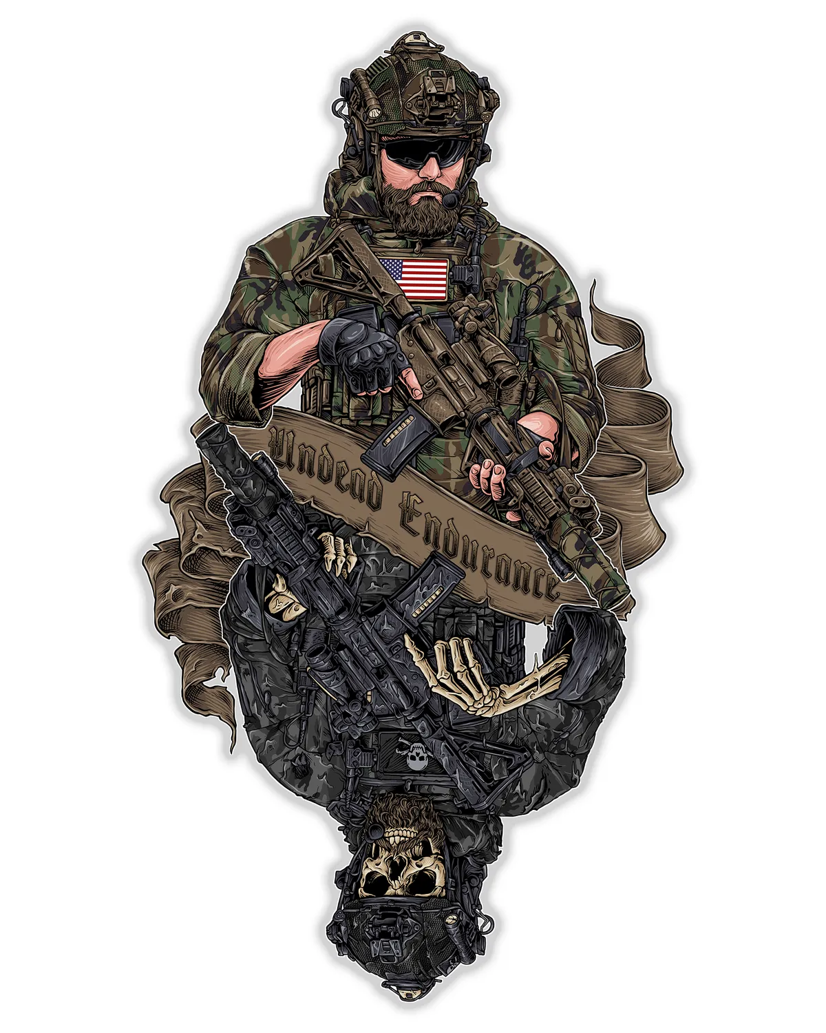Arktis Undead Endurance sticker M81 Woodland vinil