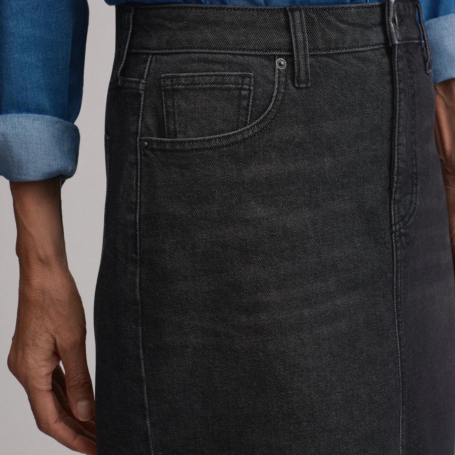 Eddie Bauer Iconic fusta denim dama Vintage clasica