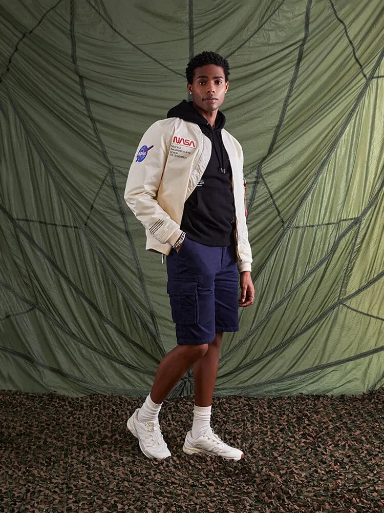Alpha Industries NASA L-2B geaca bomber albastra usoara