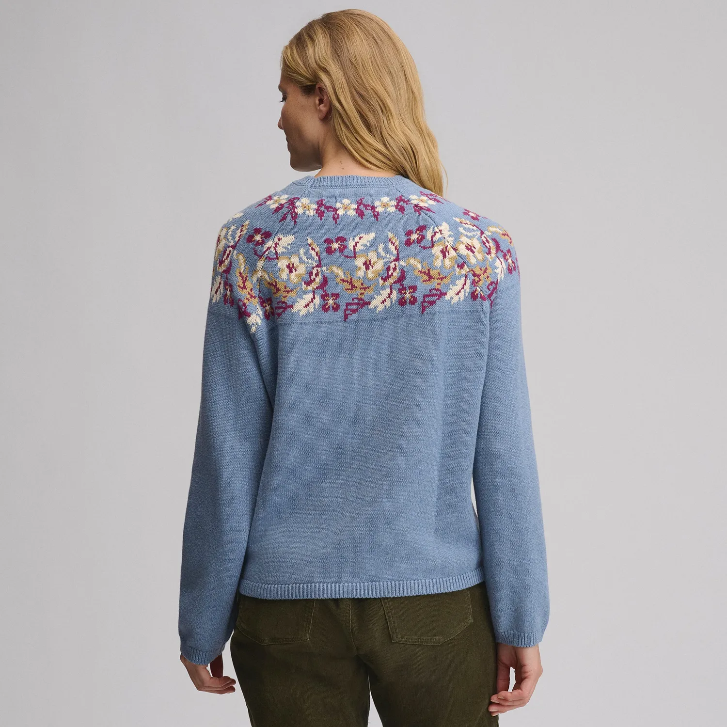 Eddie Bauer Intarsia pulover damă bleumarin