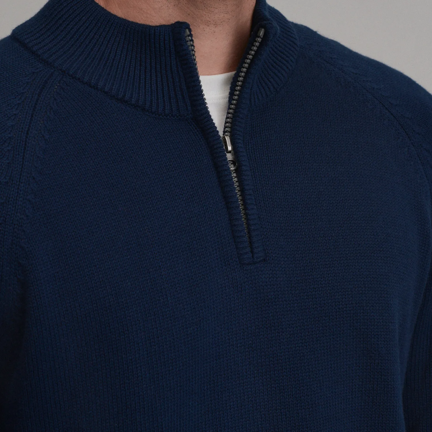 Eddie Bauer Classic Quarter-Zip pulover Heather Oatmeal călduros