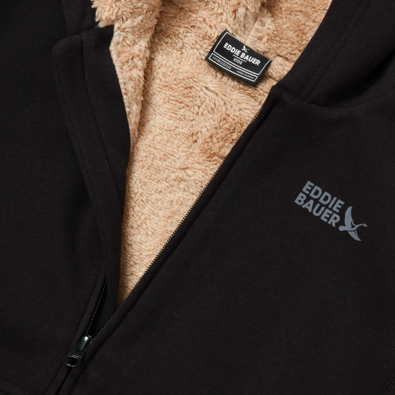 Eddie Bauer Camp Fleece hanorac băieți negru cu glugă