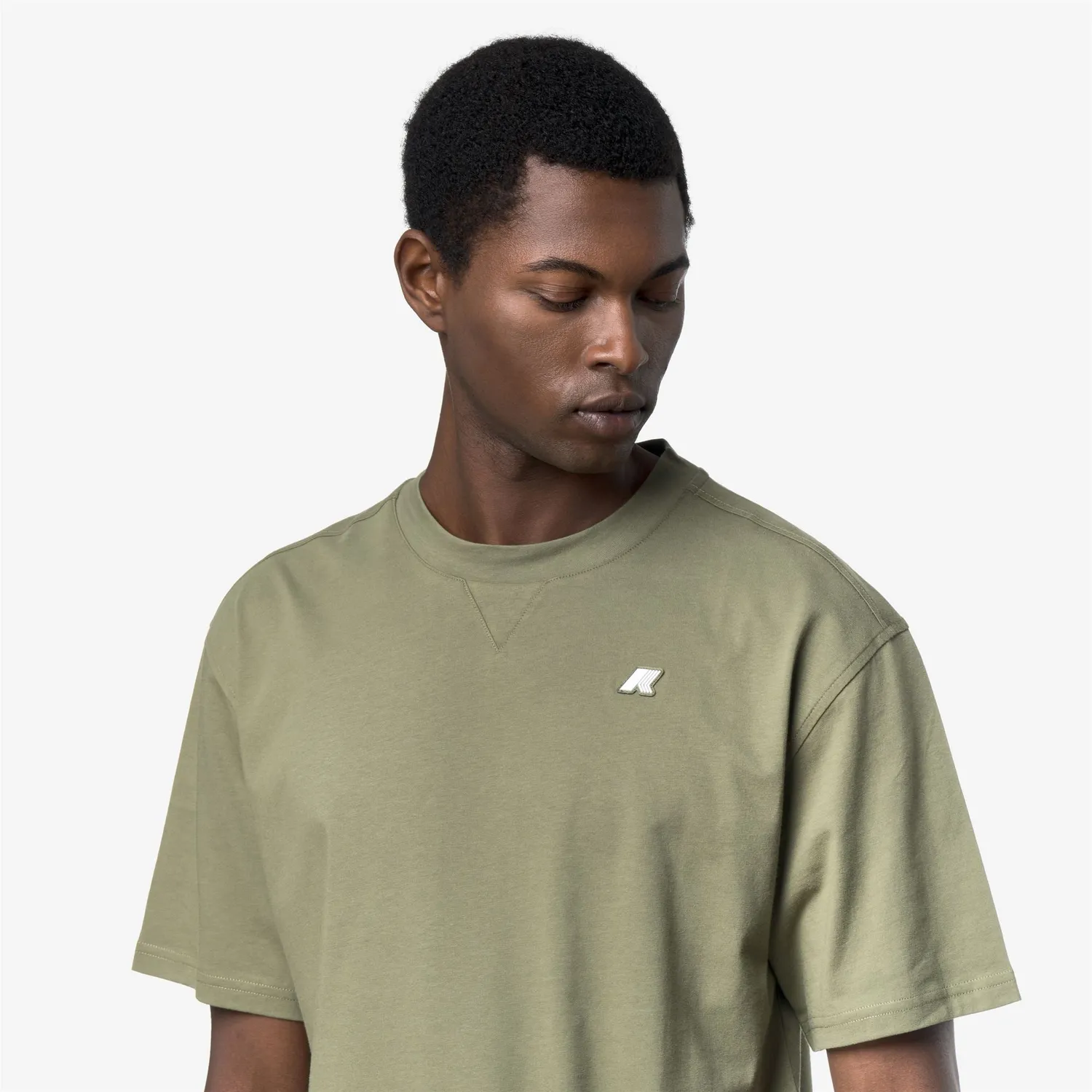 K-Way Solo Jersey Triangle tricou bărbați verde bumbac