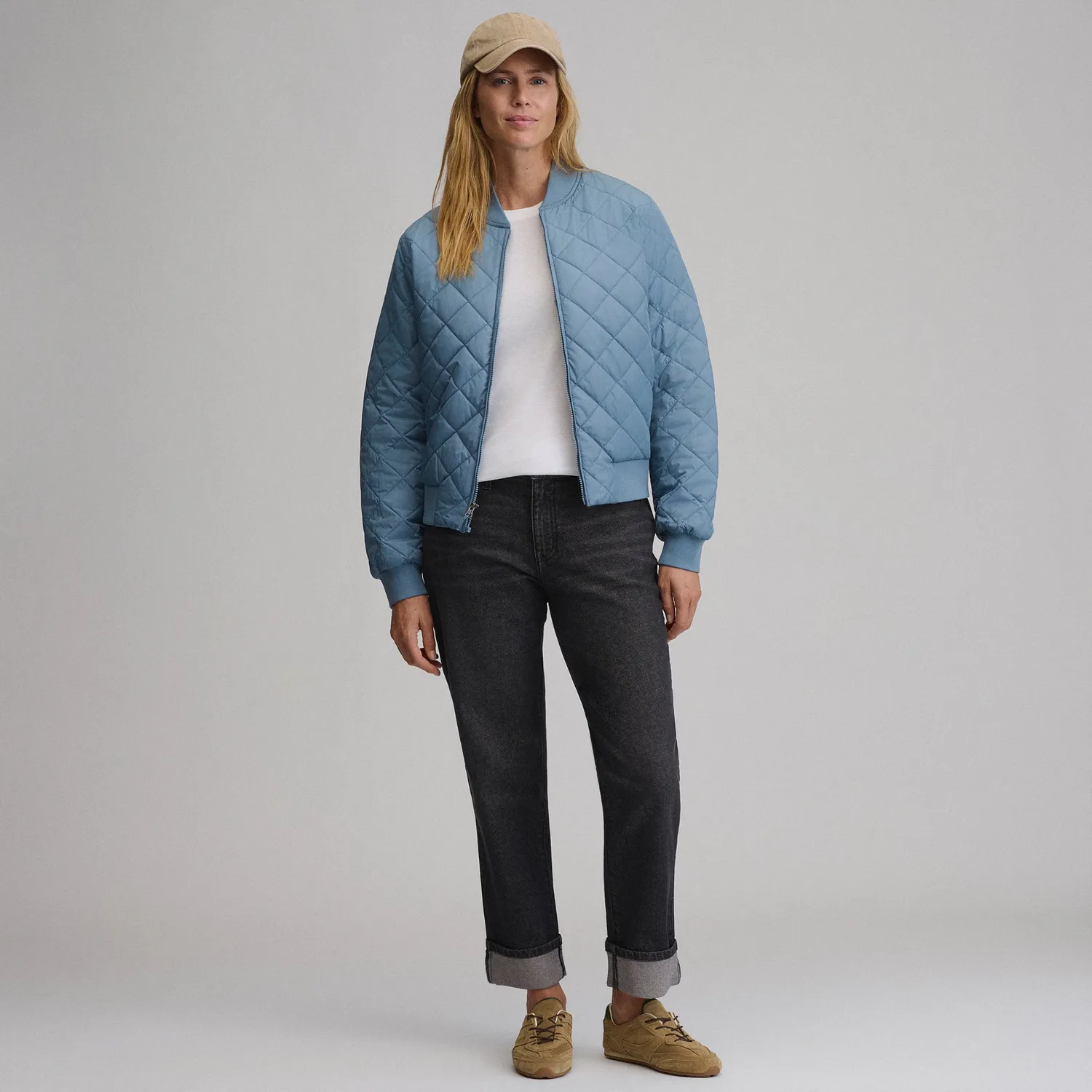Eddie Bauer Quilted Bomber geaca dama Black