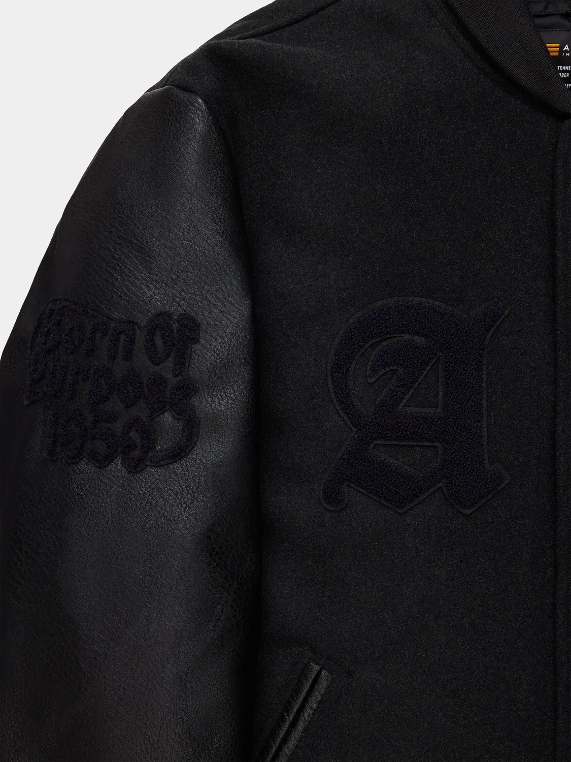 Alpha Industries Letterman geaca neagra lana