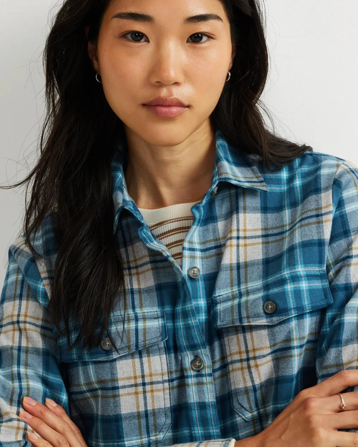 Eddie Bauer Stine's cămașă flanel damă albastră