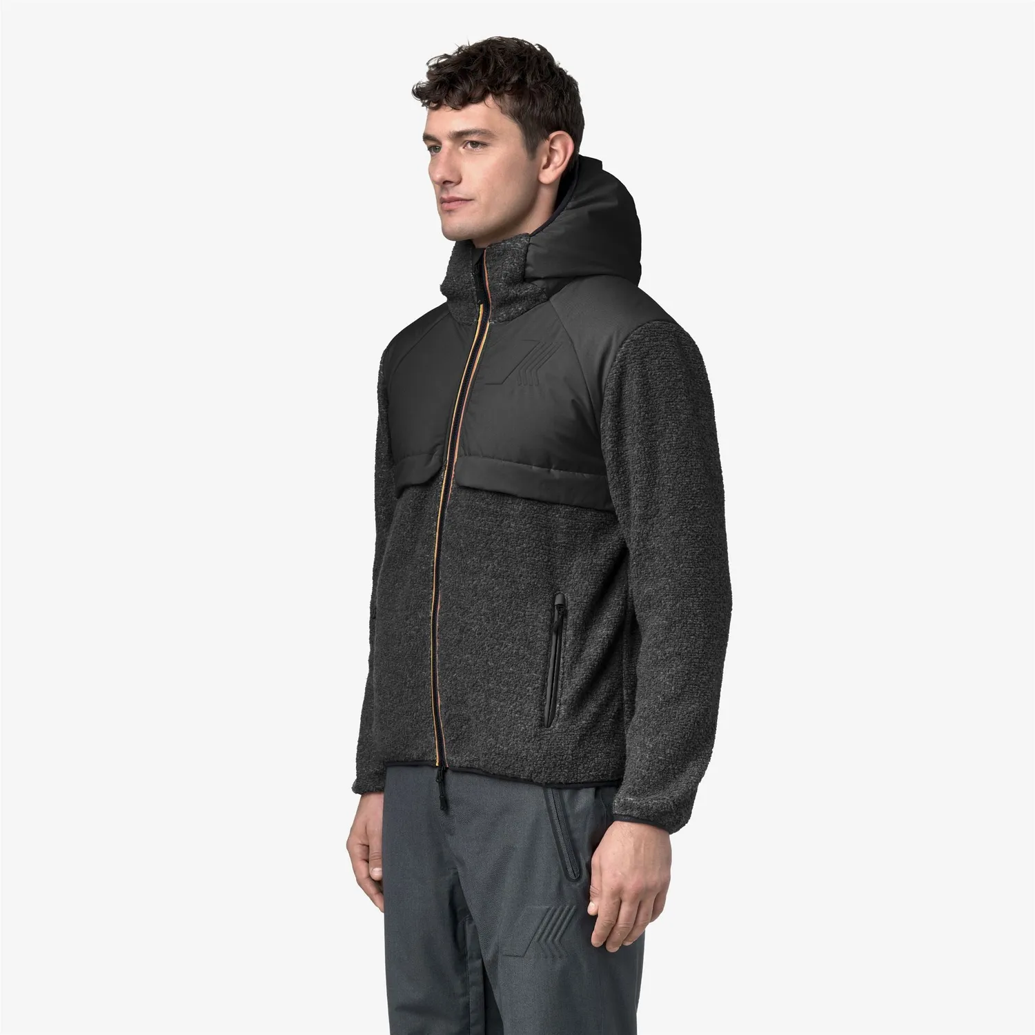 K-Way Bauges Polar geaca barbati Black Pure calduroasa cu gluga