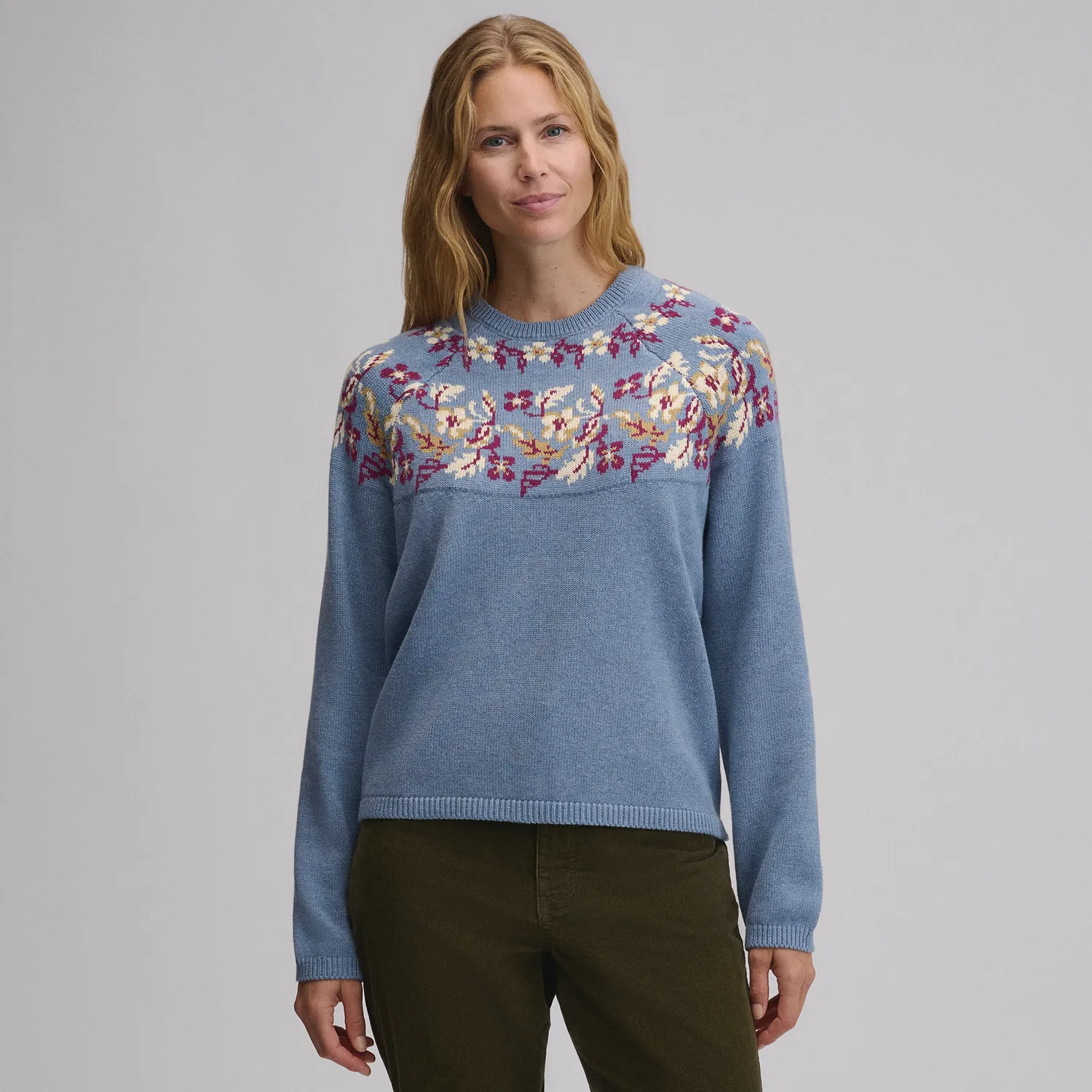 Eddie Bauer Intarsia pulover damă bleumarin