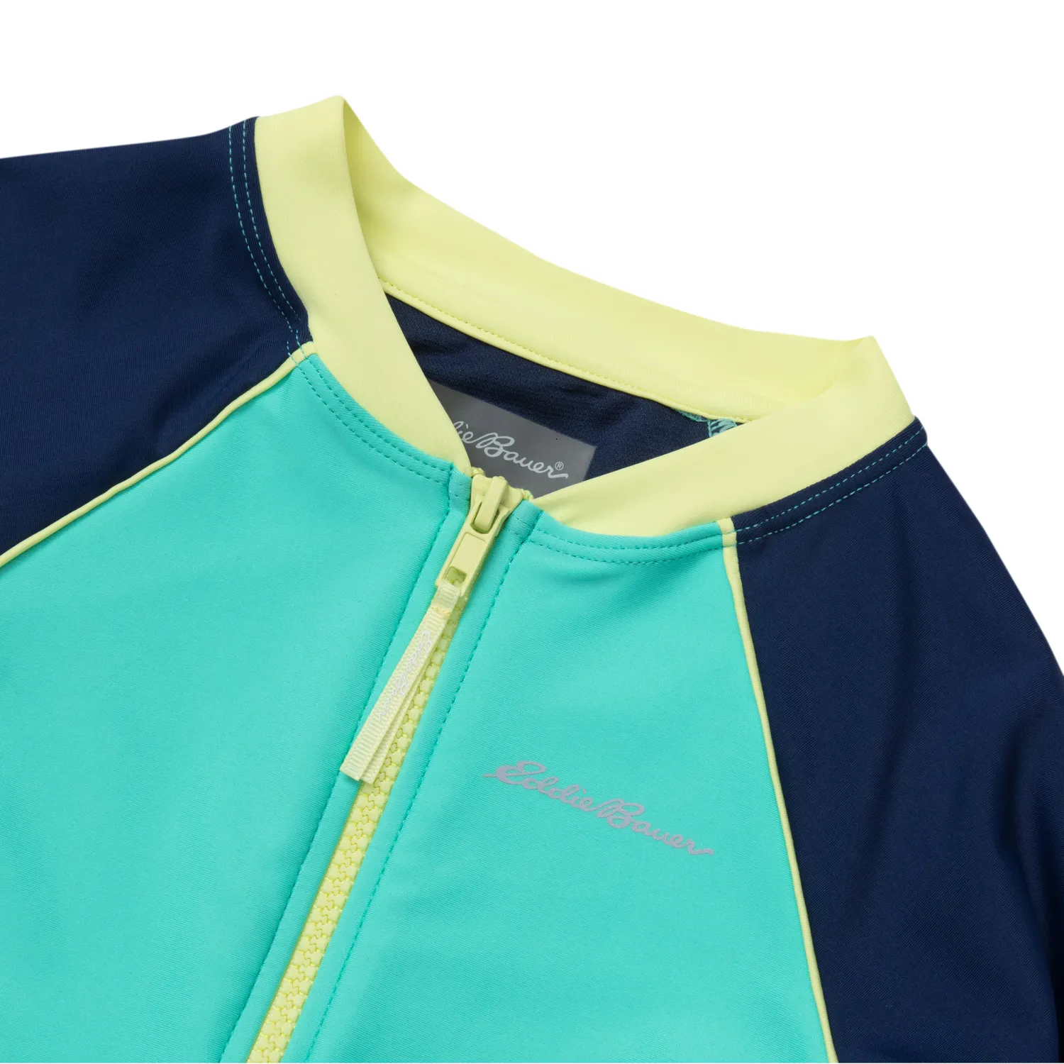 Eddie Bauer Sea Spray costum baie fete Aquamarine maneca lunga