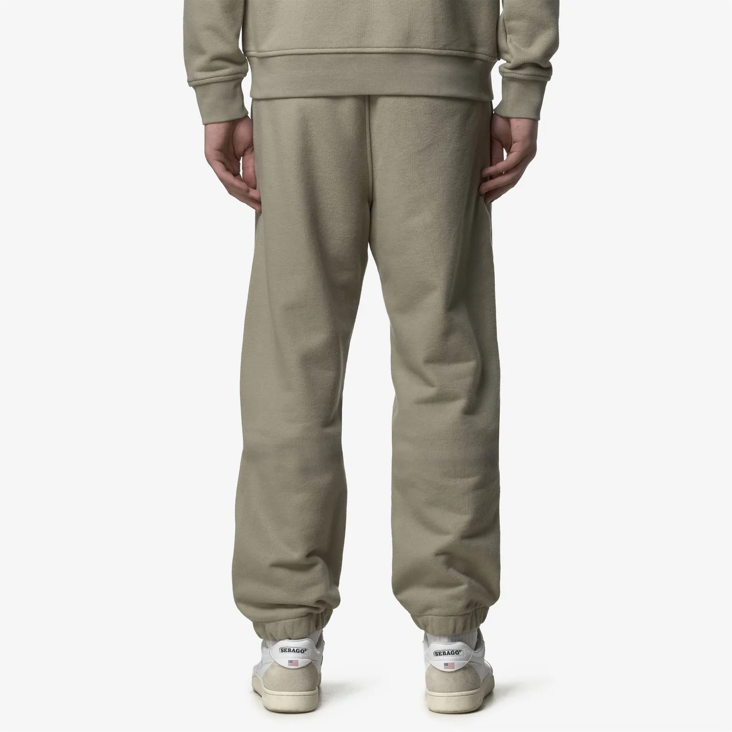 K-Way Mickyel pantaloni sport verzi fleece bumbac