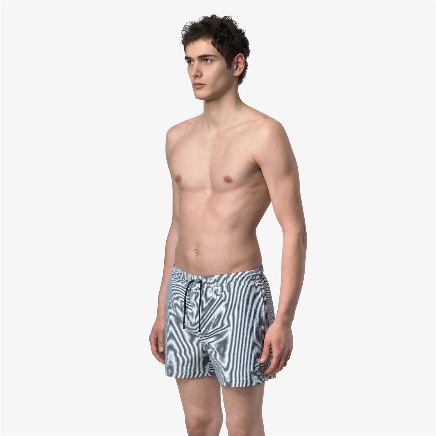 K-Way Hazel Mid Stripes șort baie bărbați alb dungi