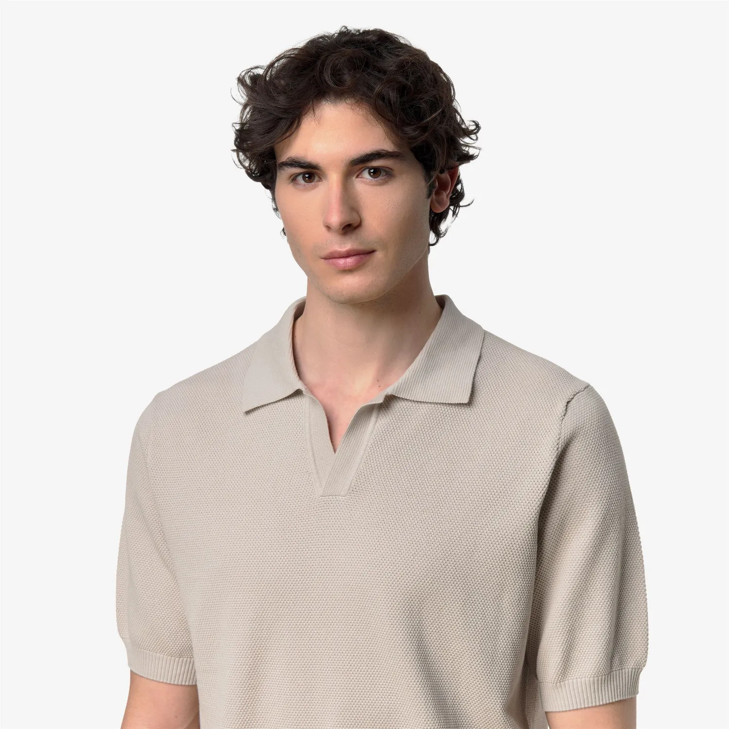 K-Way Pleyr polo tricotat bej barbati