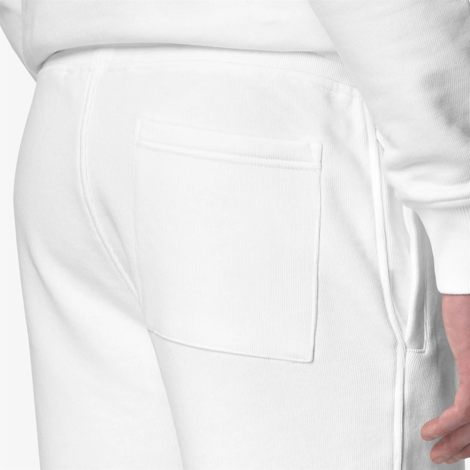 K-Way Erik French Terry pantaloni scurti albi bumbac