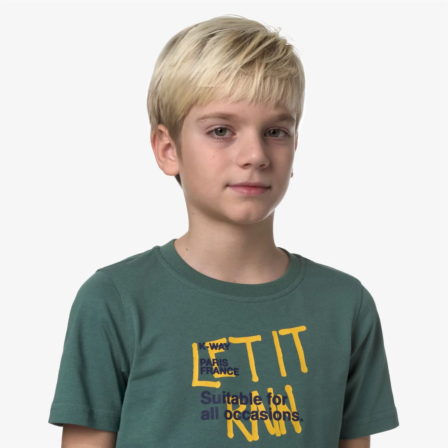 K-Way Odom Let It Rain tricou copii verde bumbac