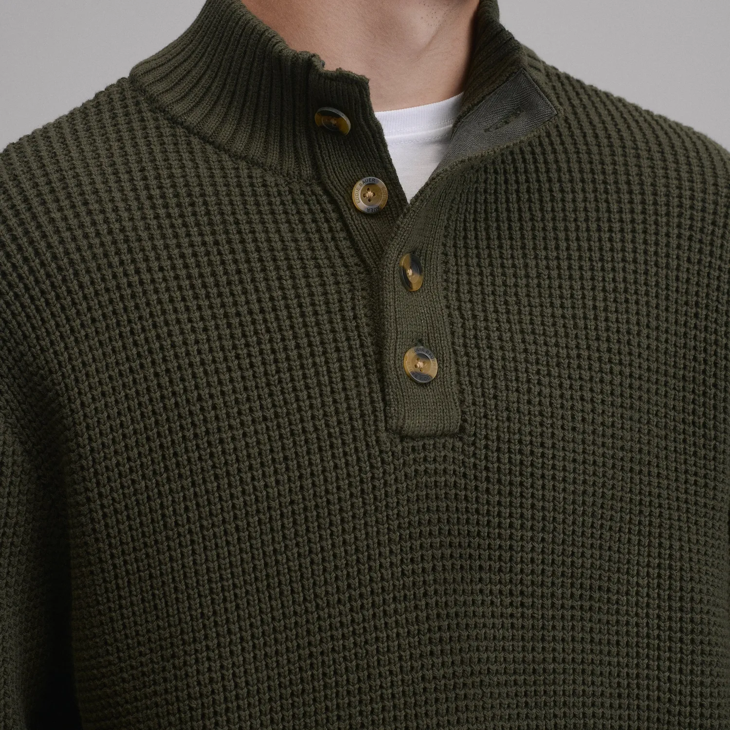 Eddie Bauer Signature Button-Up pulover Jute cald