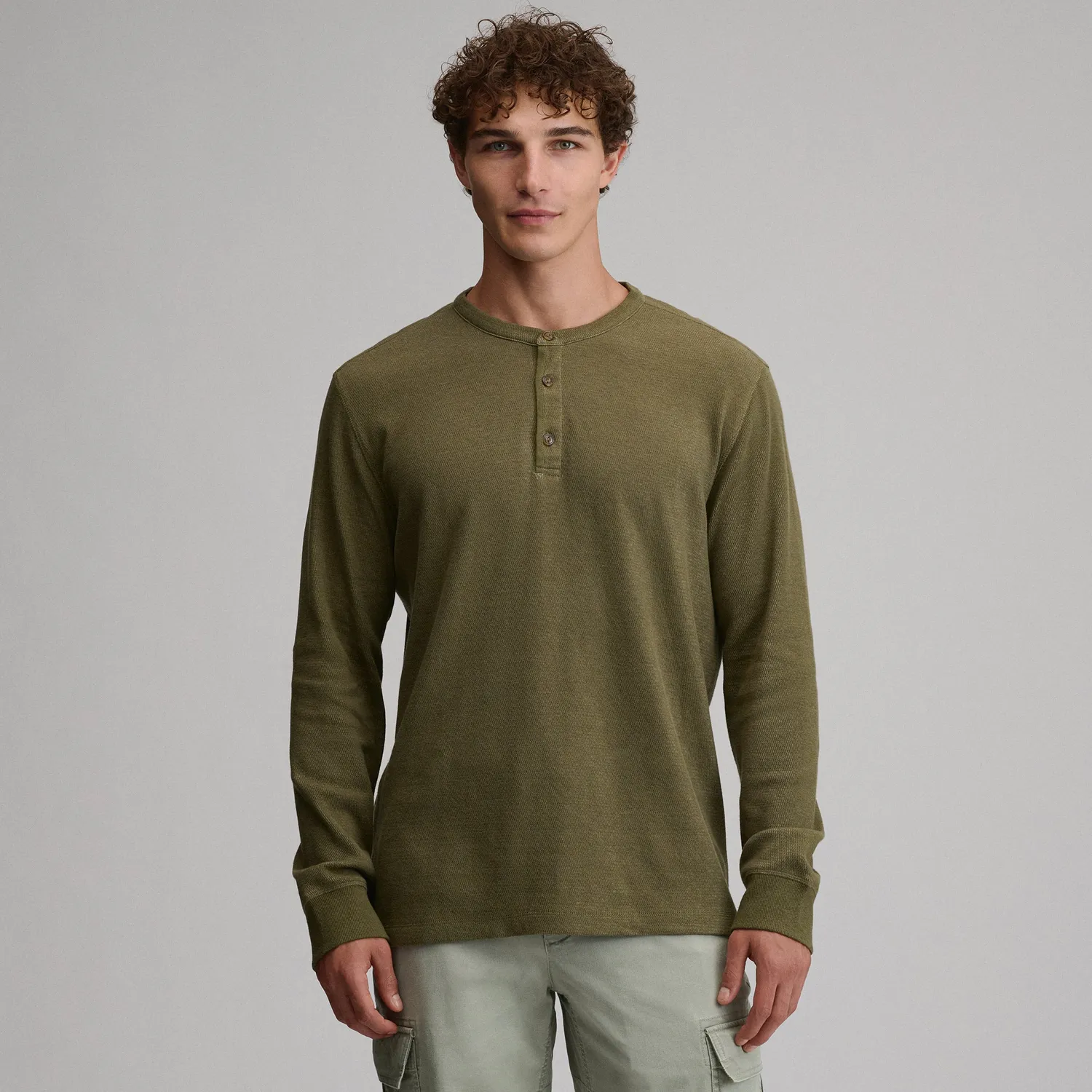 Eddie Bauer Birds Eye Henley Termic Barbati Gri