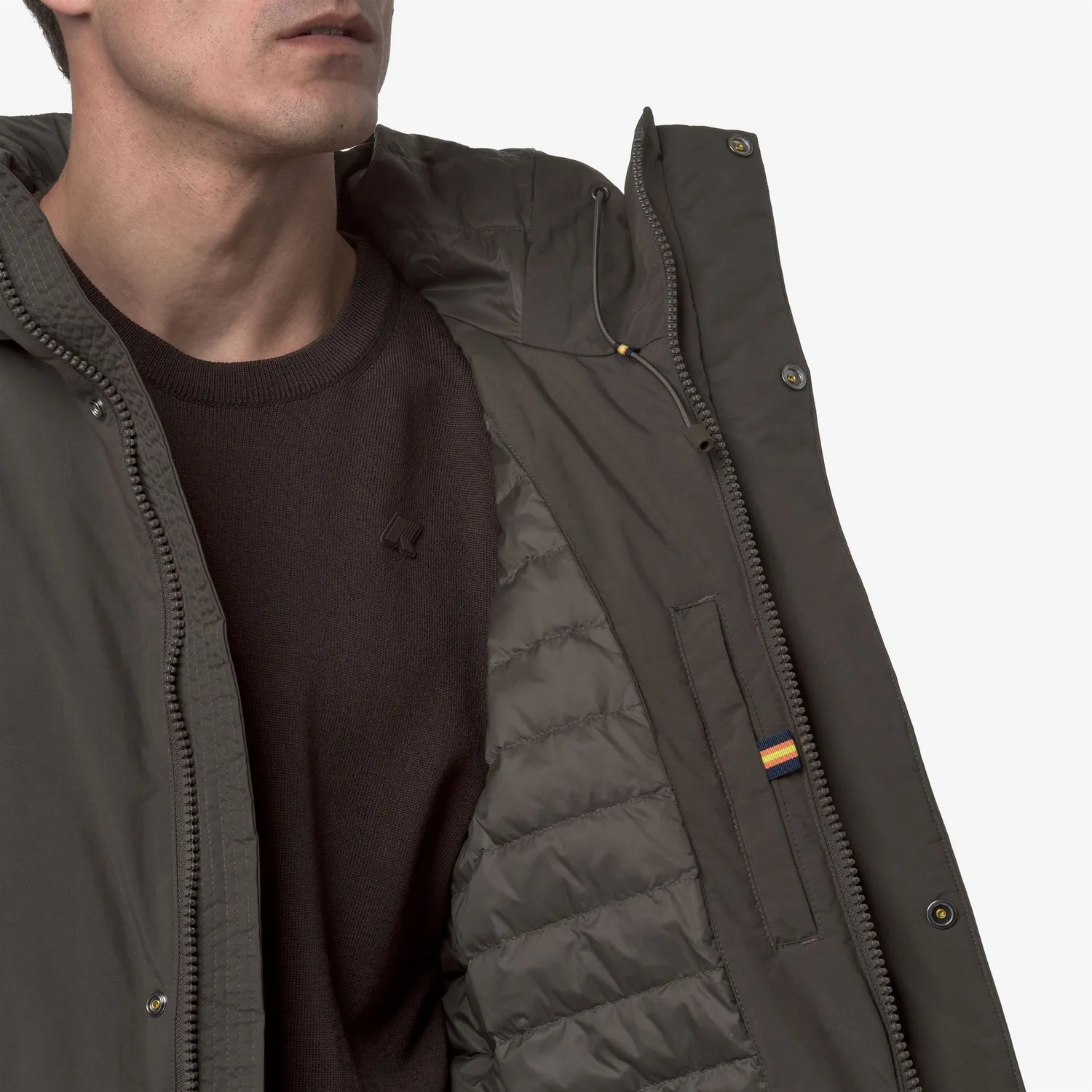 K-Way Klassic Thomas Warm Ottoman geaca lunga negru-masliniu