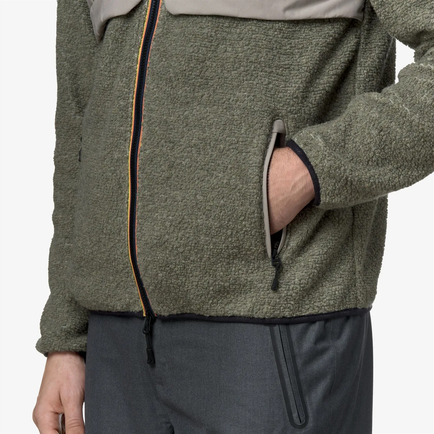 K-Way Bauges Polar fleece Green Oak cu gluga