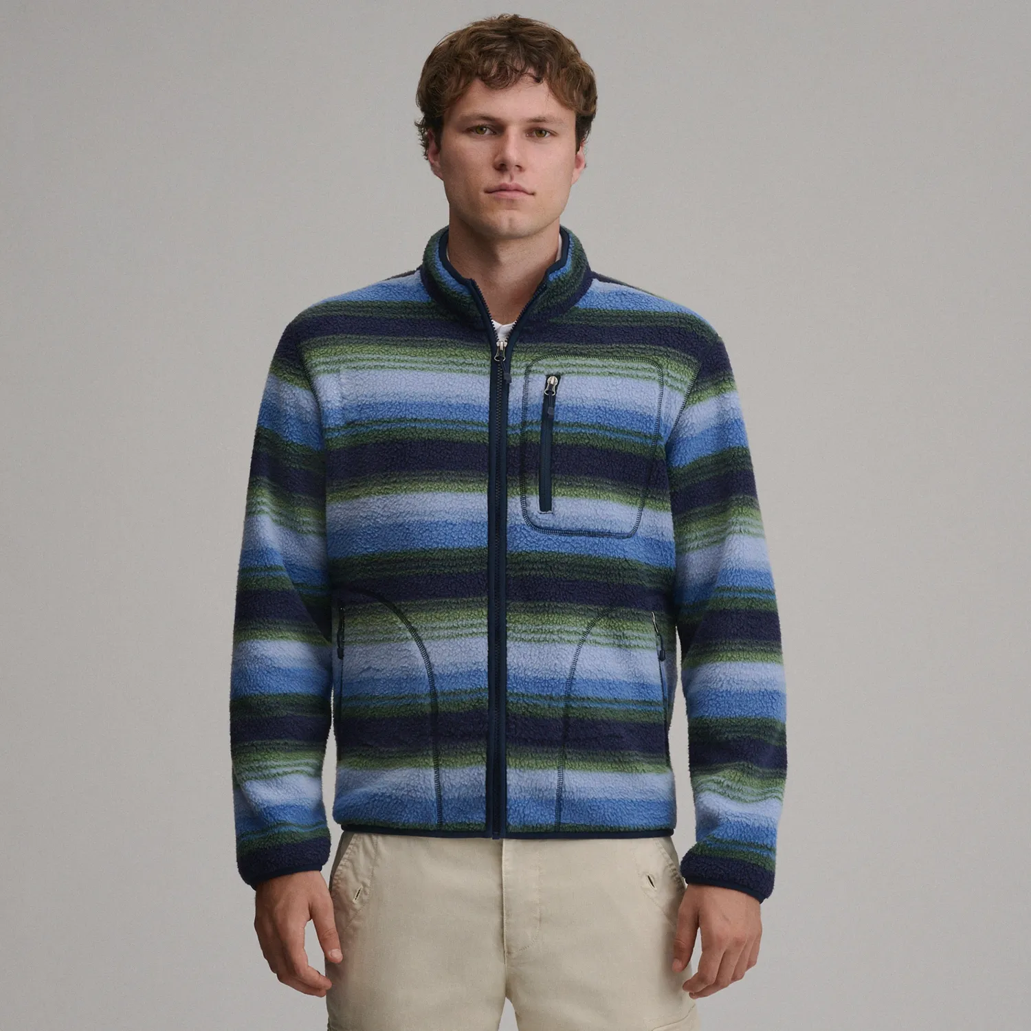 Eddie Bauer Journey Full-Zip Print hanorac fleece Dark Sand calduros