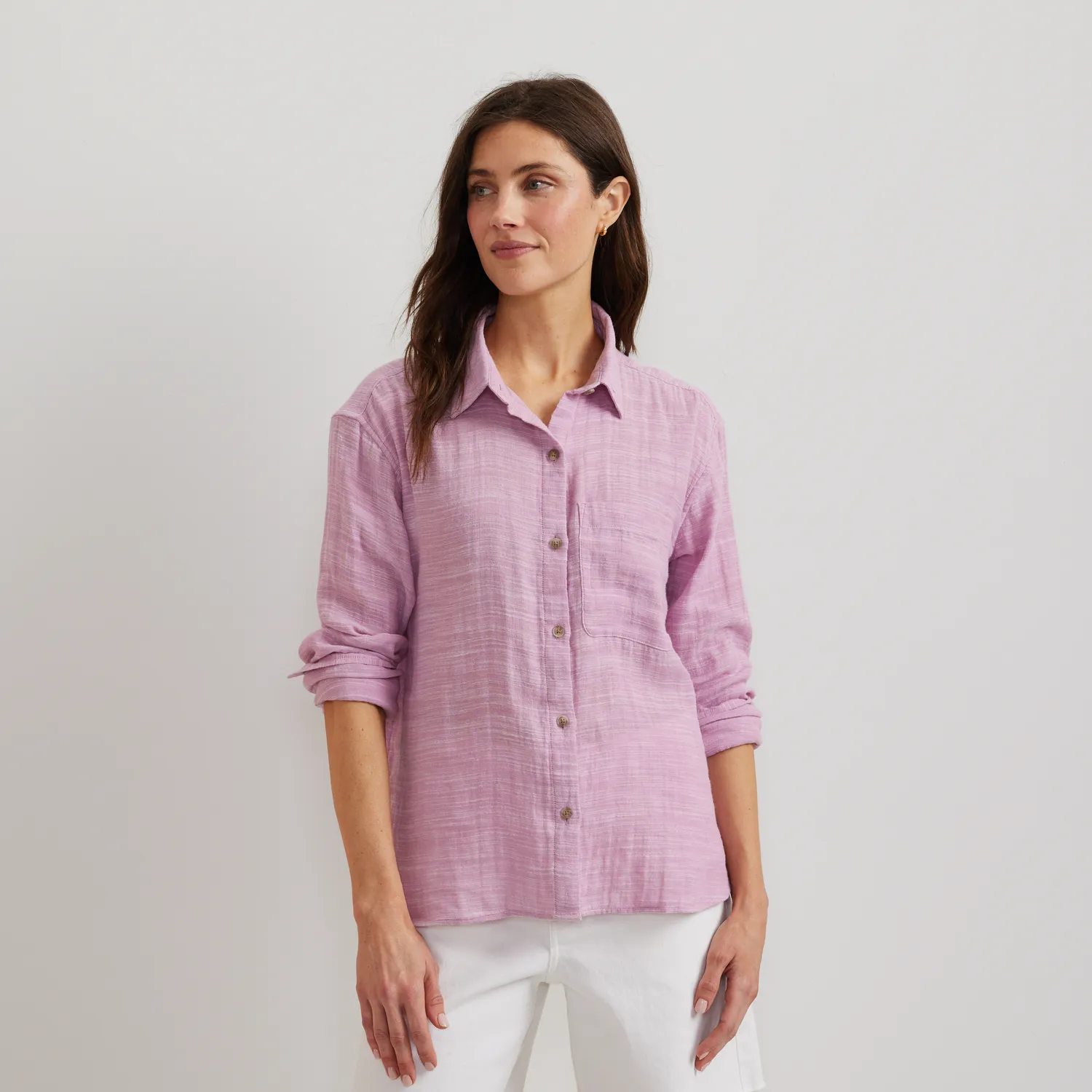 Eddie Bauer Cotton Slub camasa Vintage Rose bumbac
