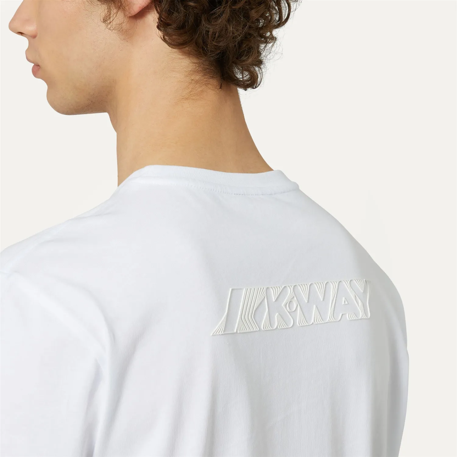 K-Way Elliot tricou alb White logo spate