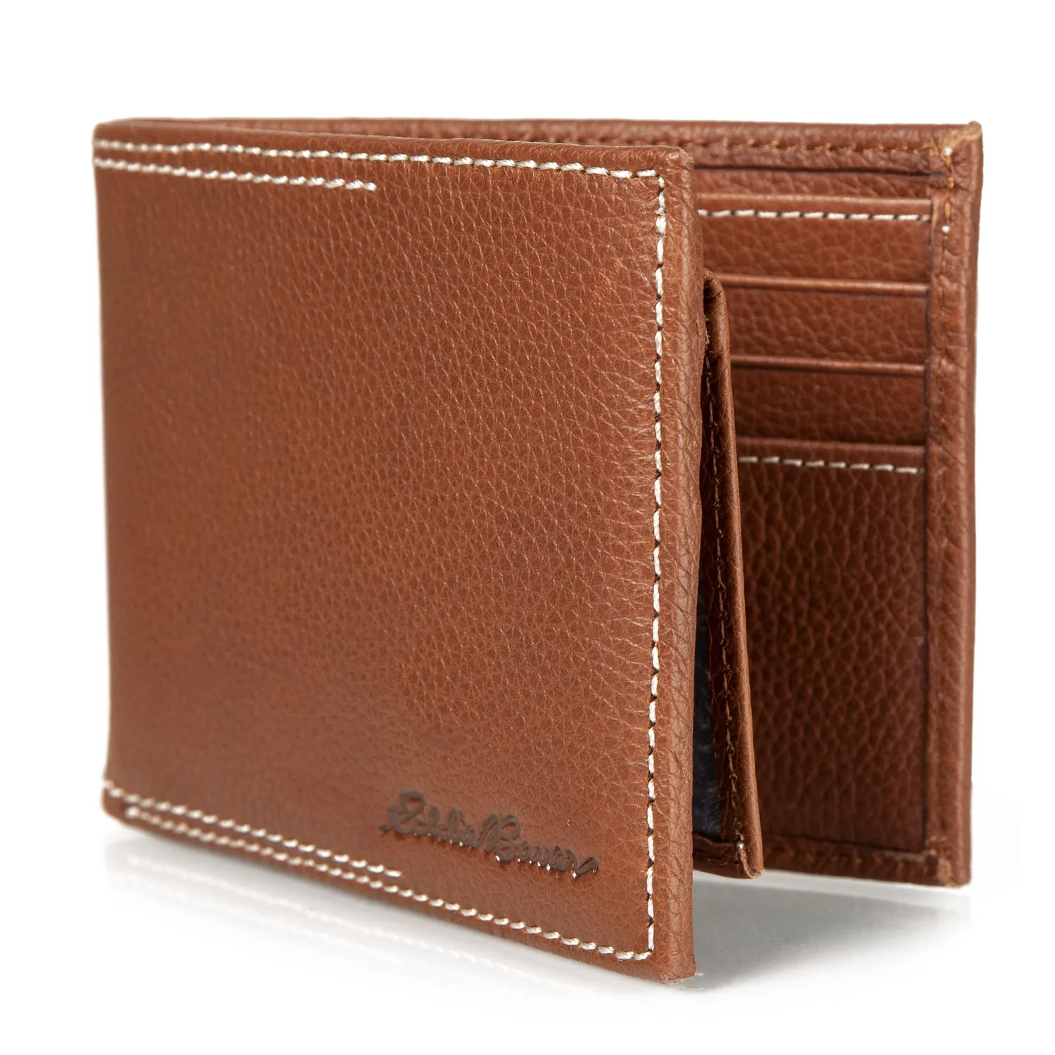 Eddie Bauer Signature Top Stitch Passcase portofel piele bej
