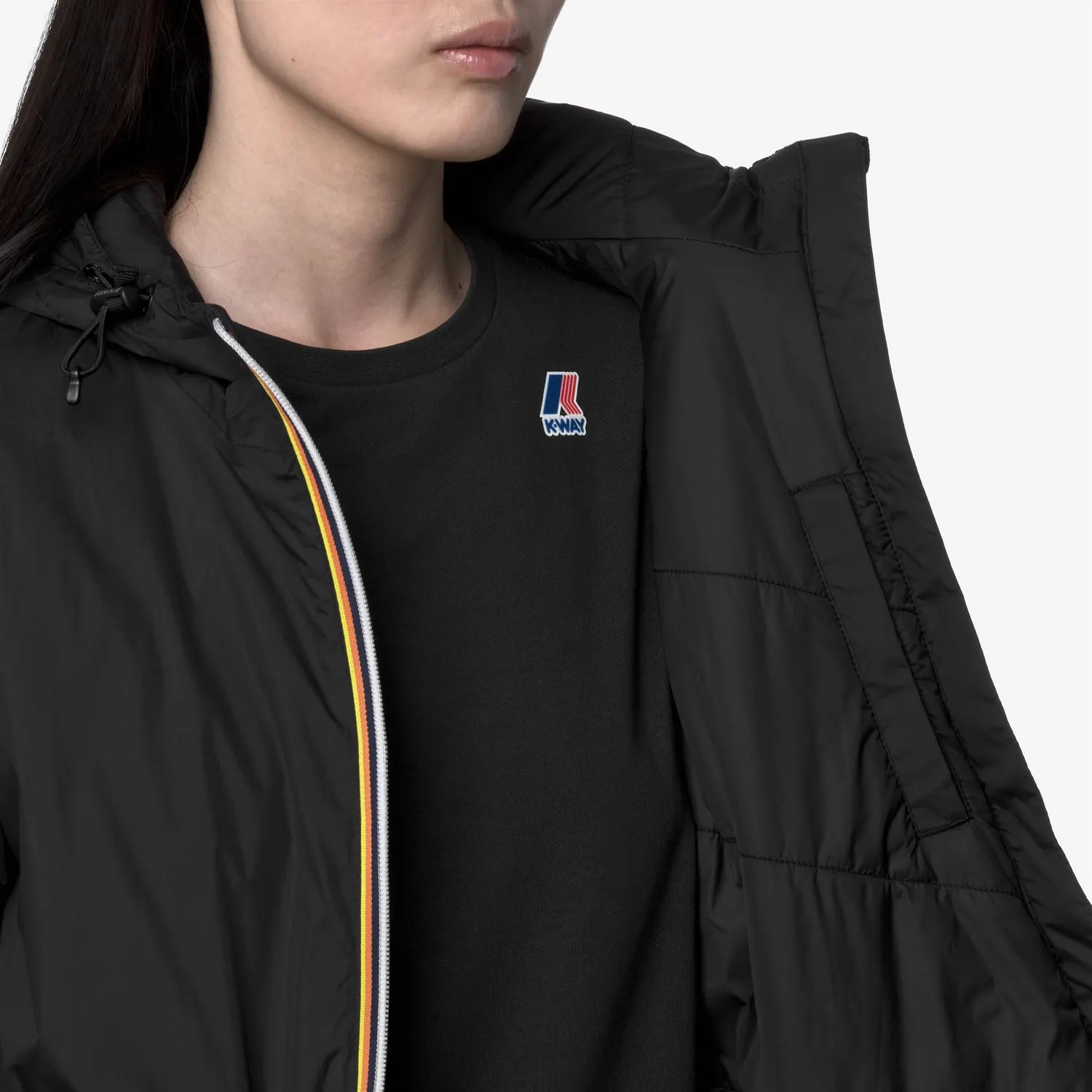 K-Way Le Vrai 4.0 Delia Warm palton negru lung dama impermeabil