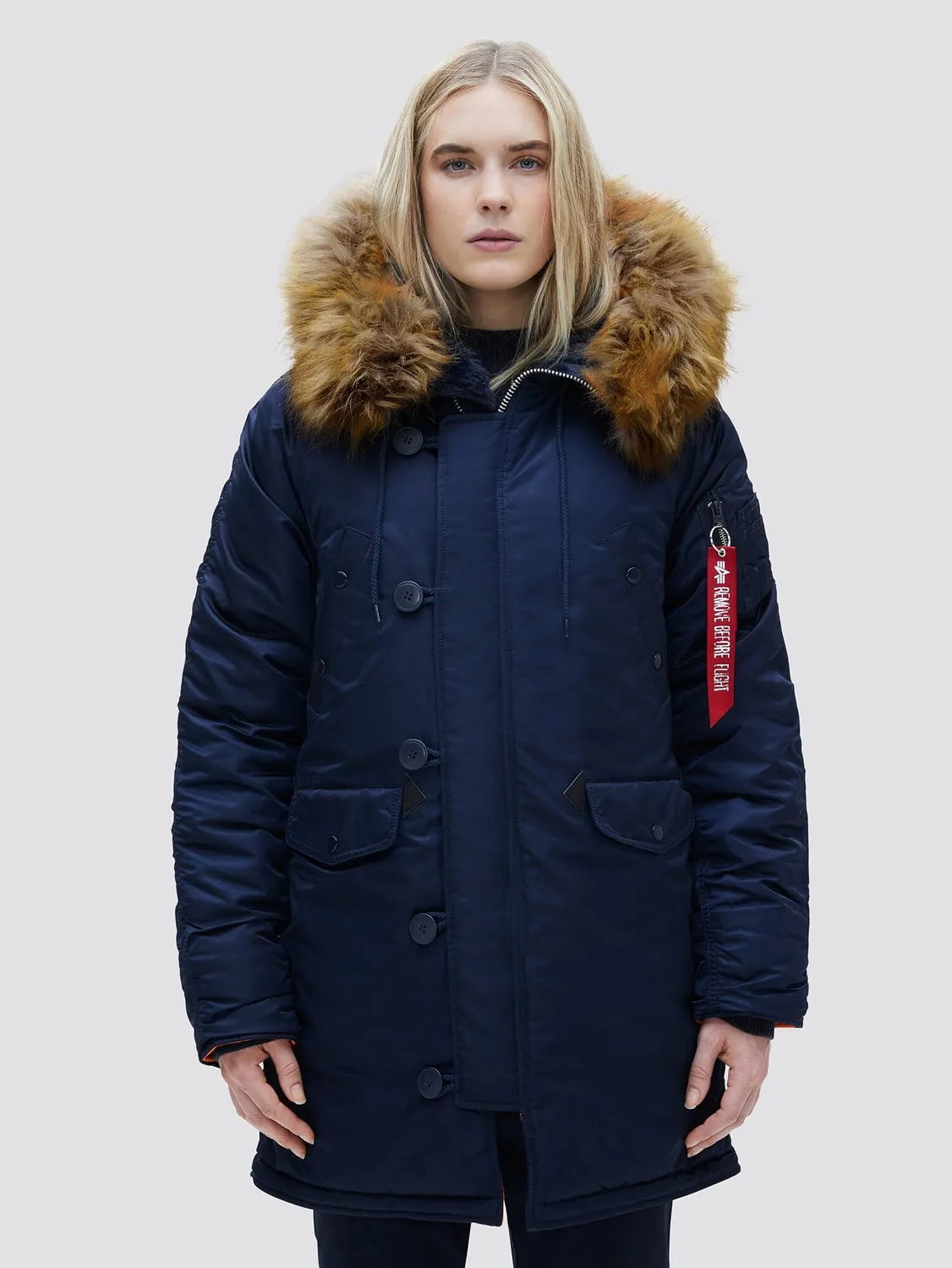 Alpha Industries N-3B parka dama neagra calduroasa