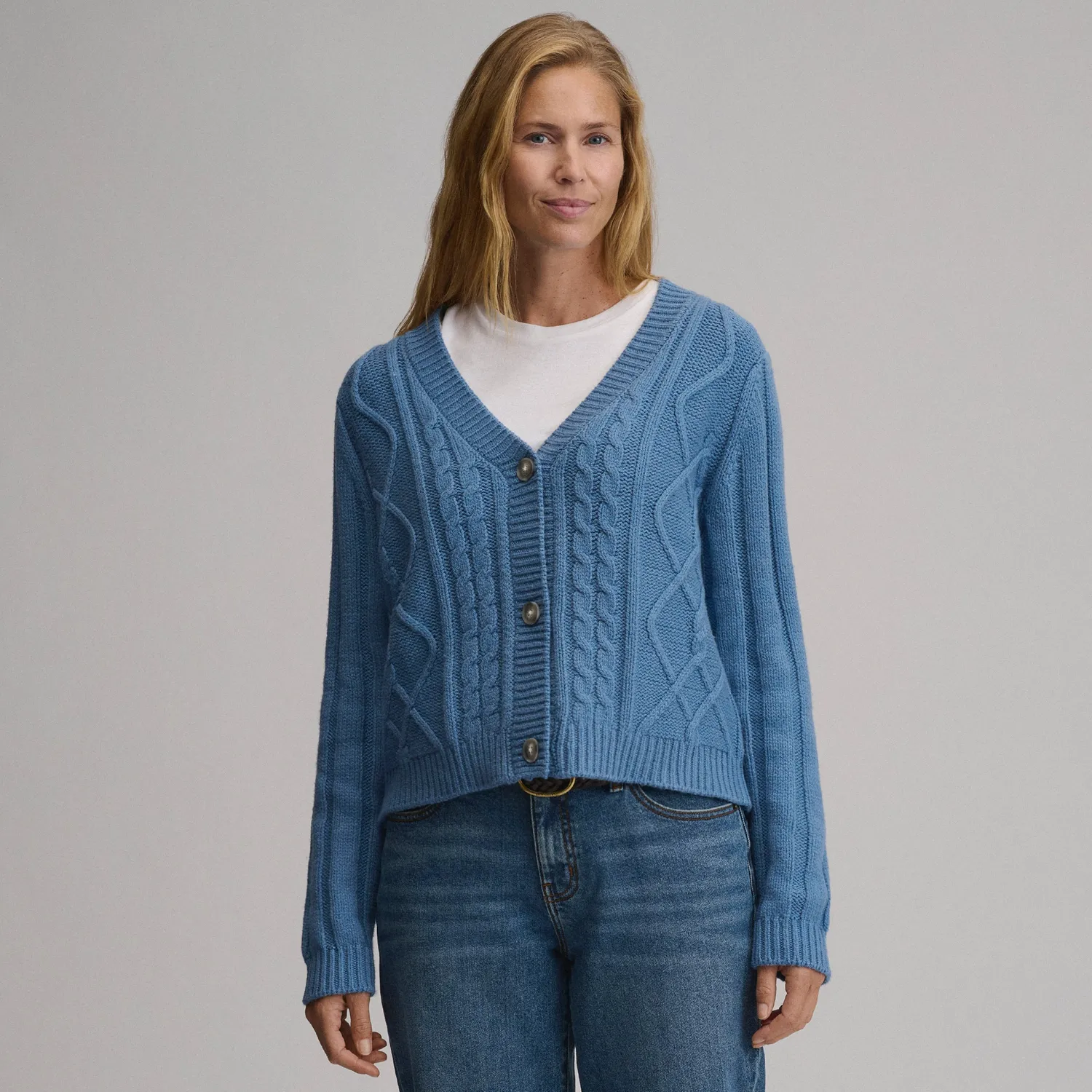 Eddie Bauer Everloft cardigan dama bej cu nasturi