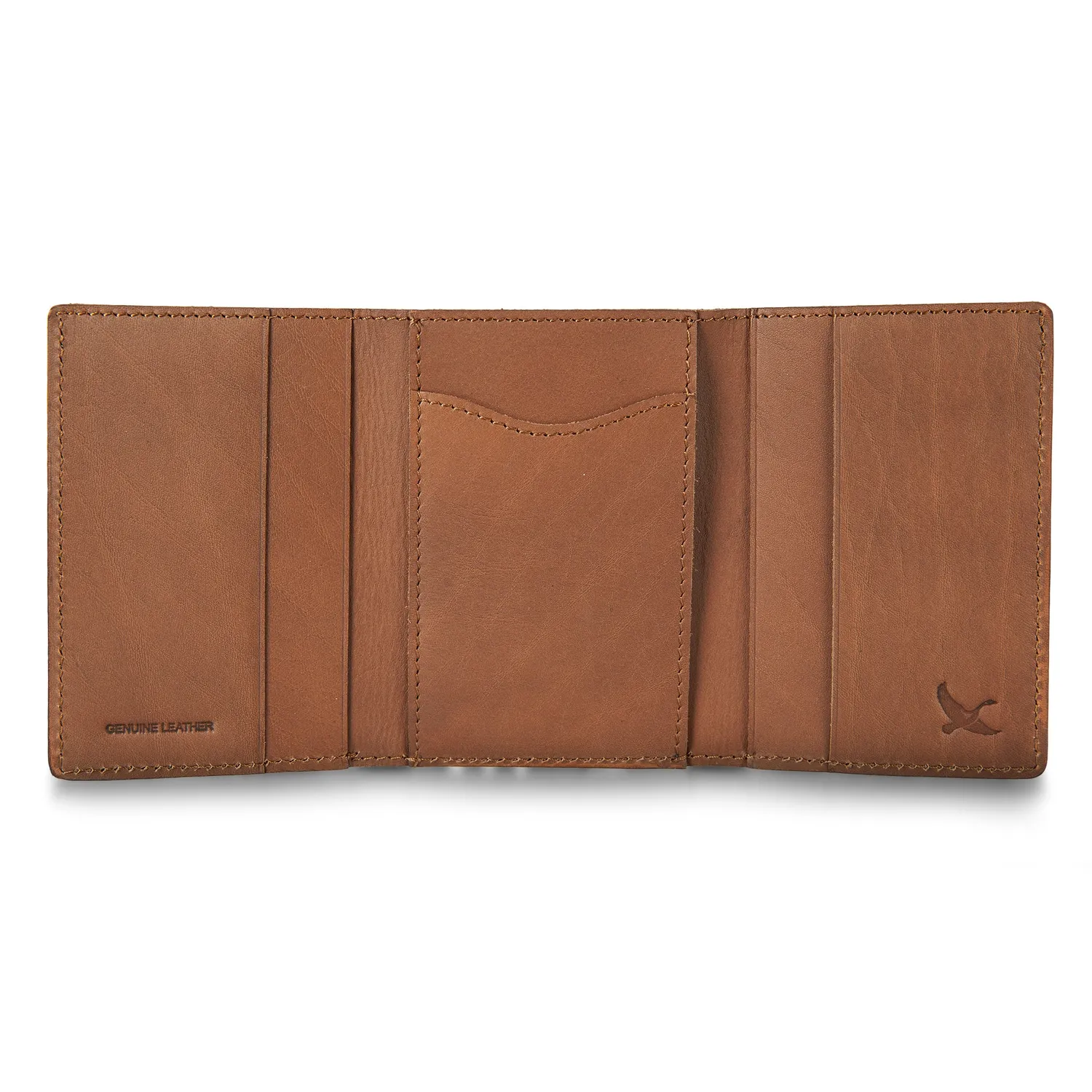 Eddie Bauer Outdoor Leather Trifold portofel maro piele naturala