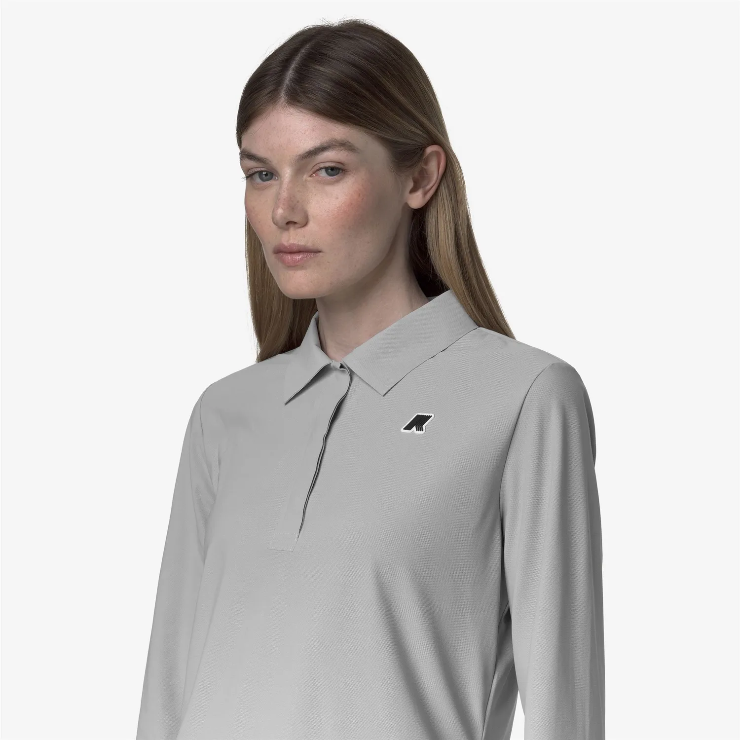 K-Way Flier Golf polo dama gri maneca lunga stretch