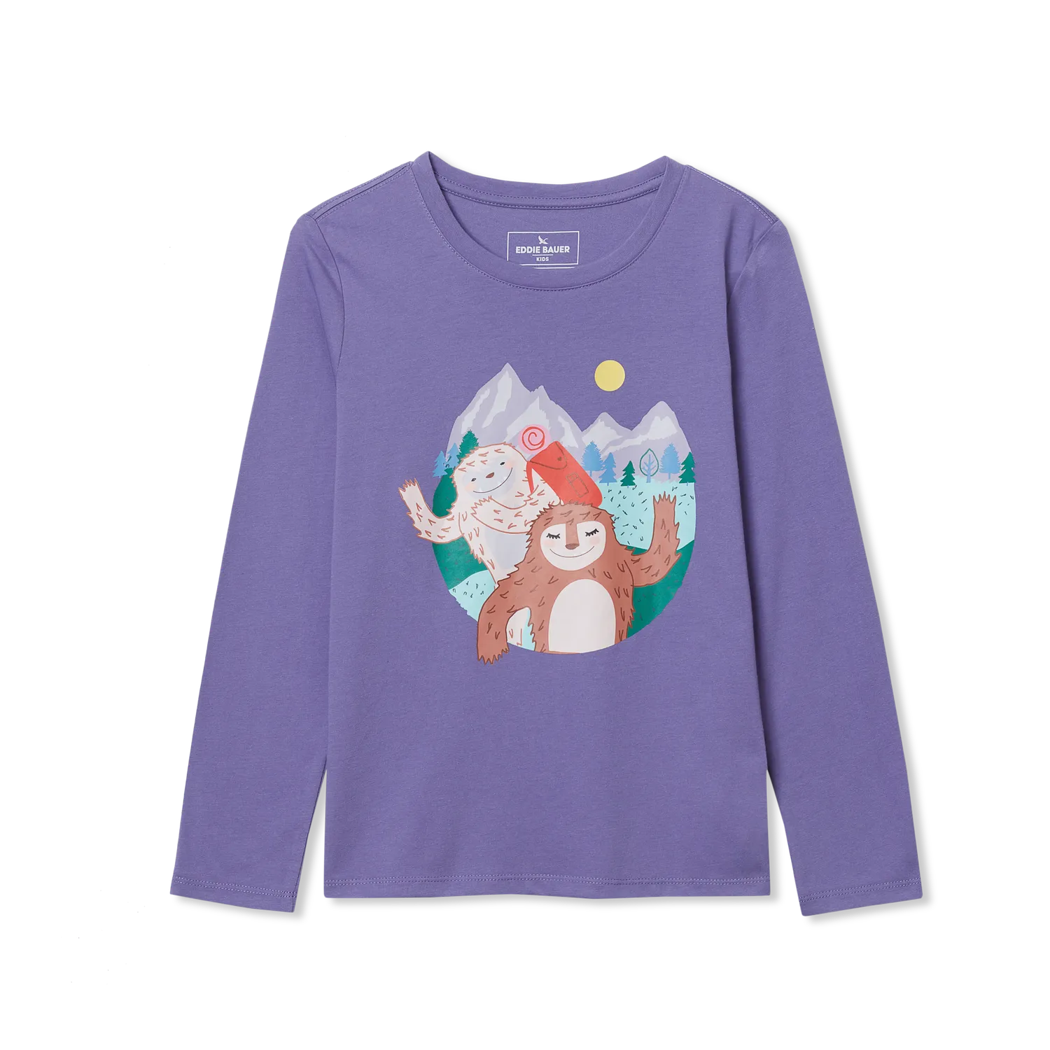 Eddie Bauer Girls Graphic Long Sleeve Tee bluza lila pastel bumbac