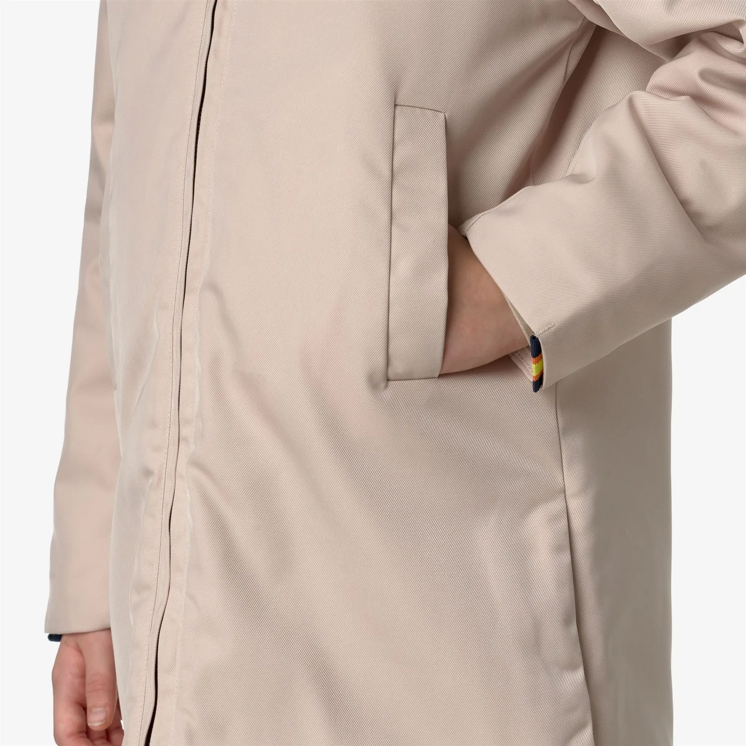 K-Way Olly Twill Fur palton fete roz 3/4 cu blana