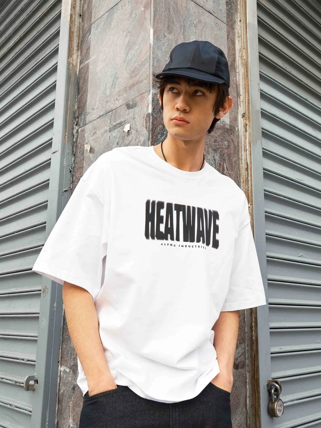 Alpha Industries Heatwave tricou bumbac alb negru