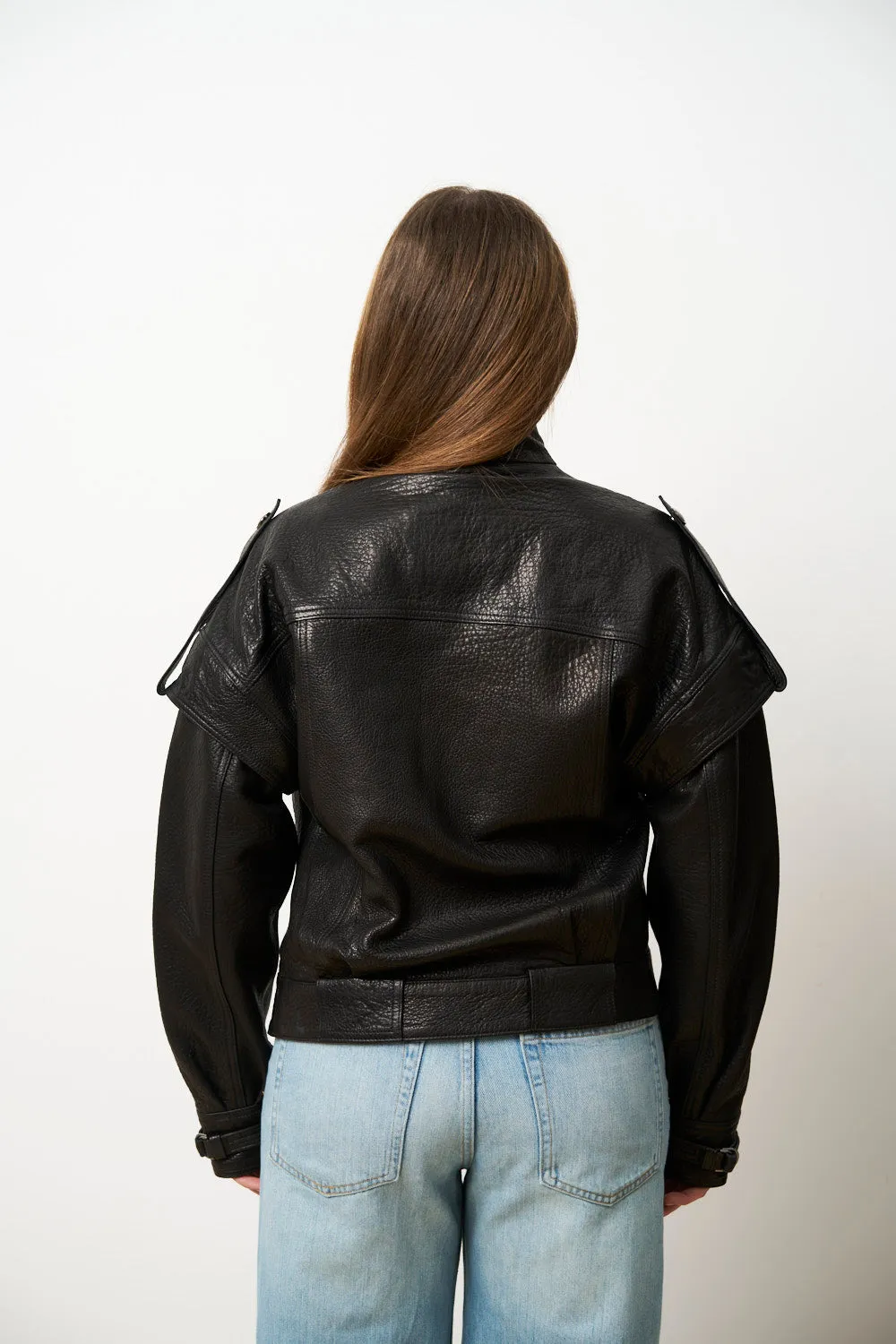 Mareus Midnight Onyx 620 geaca piele dama neagra S-XL
