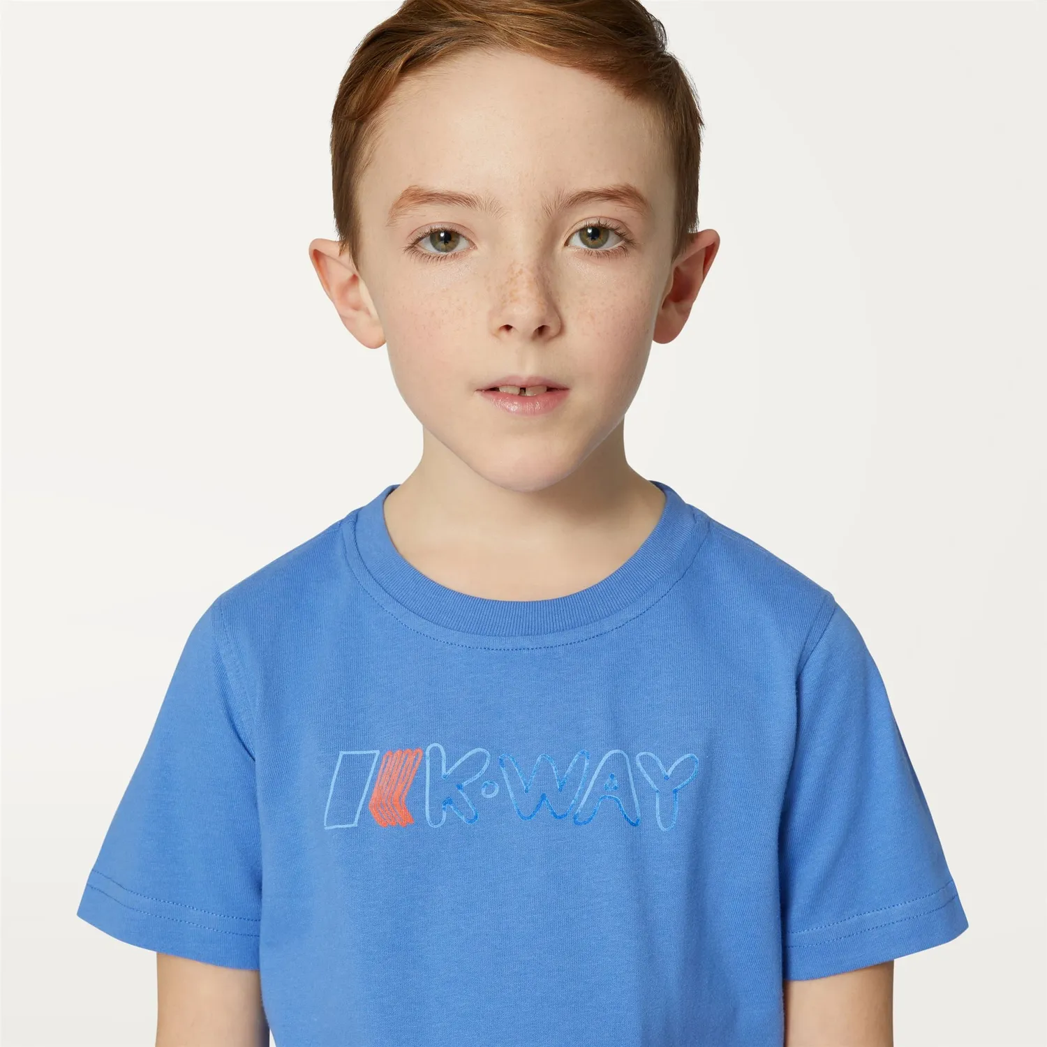 K-Way Odom Hand Lettering tricou băieți albastru