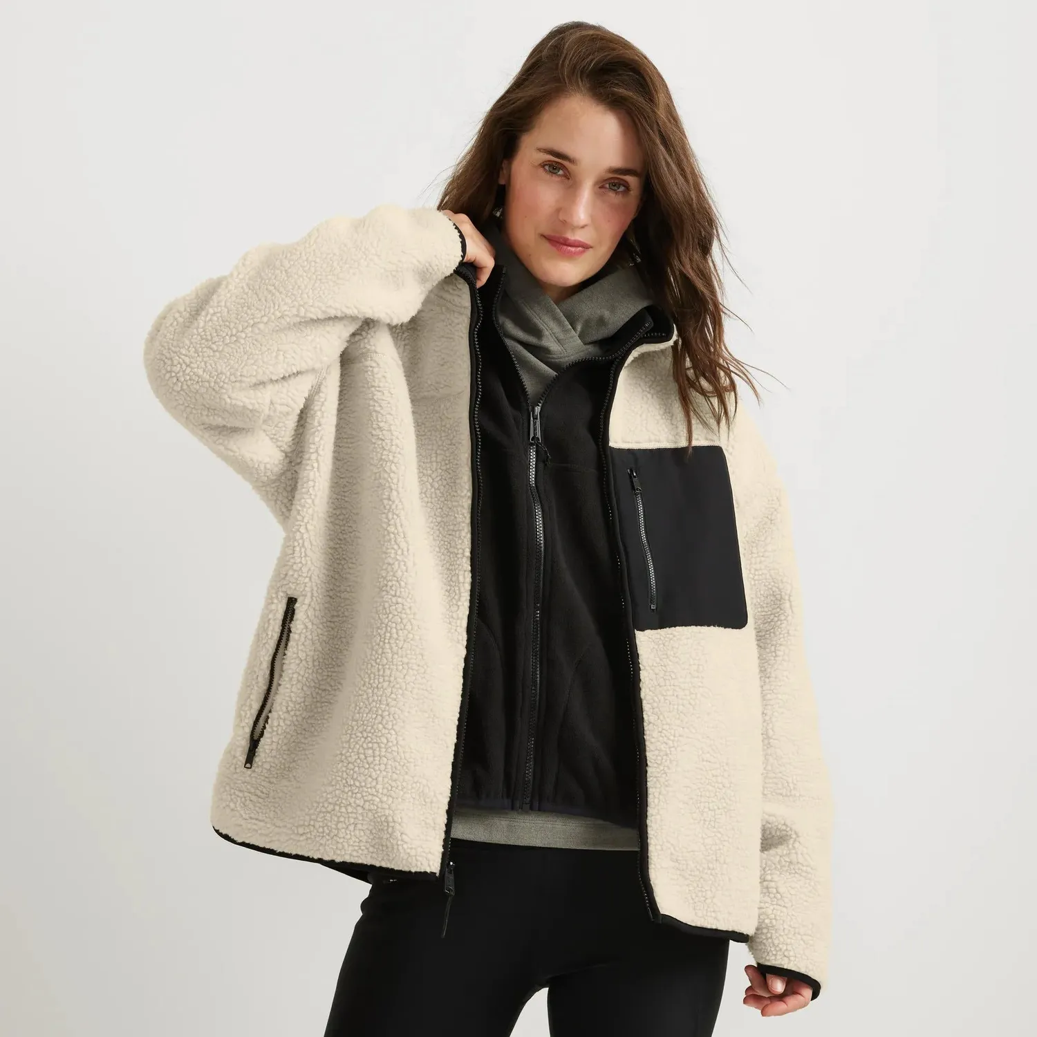Eddie Bauer Chilali geaca fleece oyster calduroasa