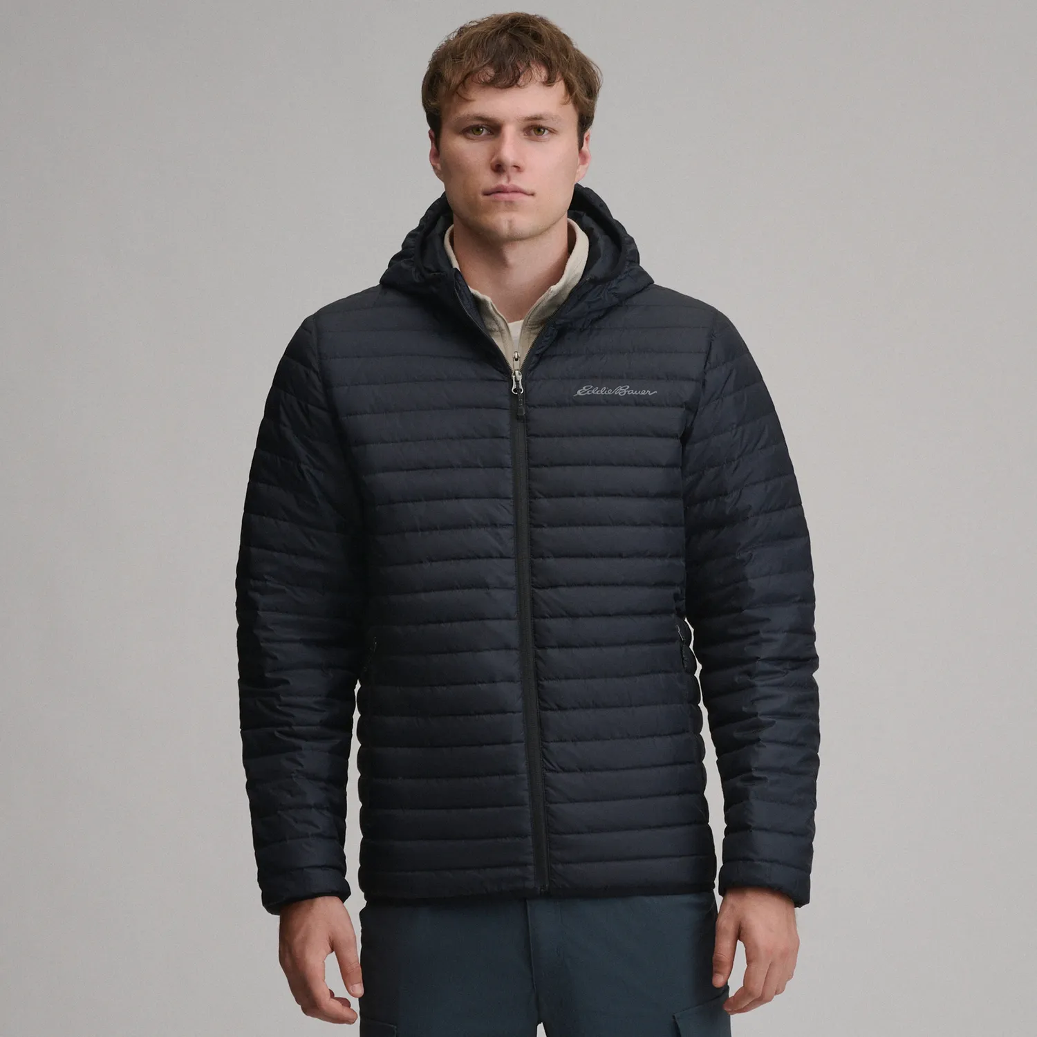 Eddie Bauer Microlight Hooded geaca puf Picante calduroasa