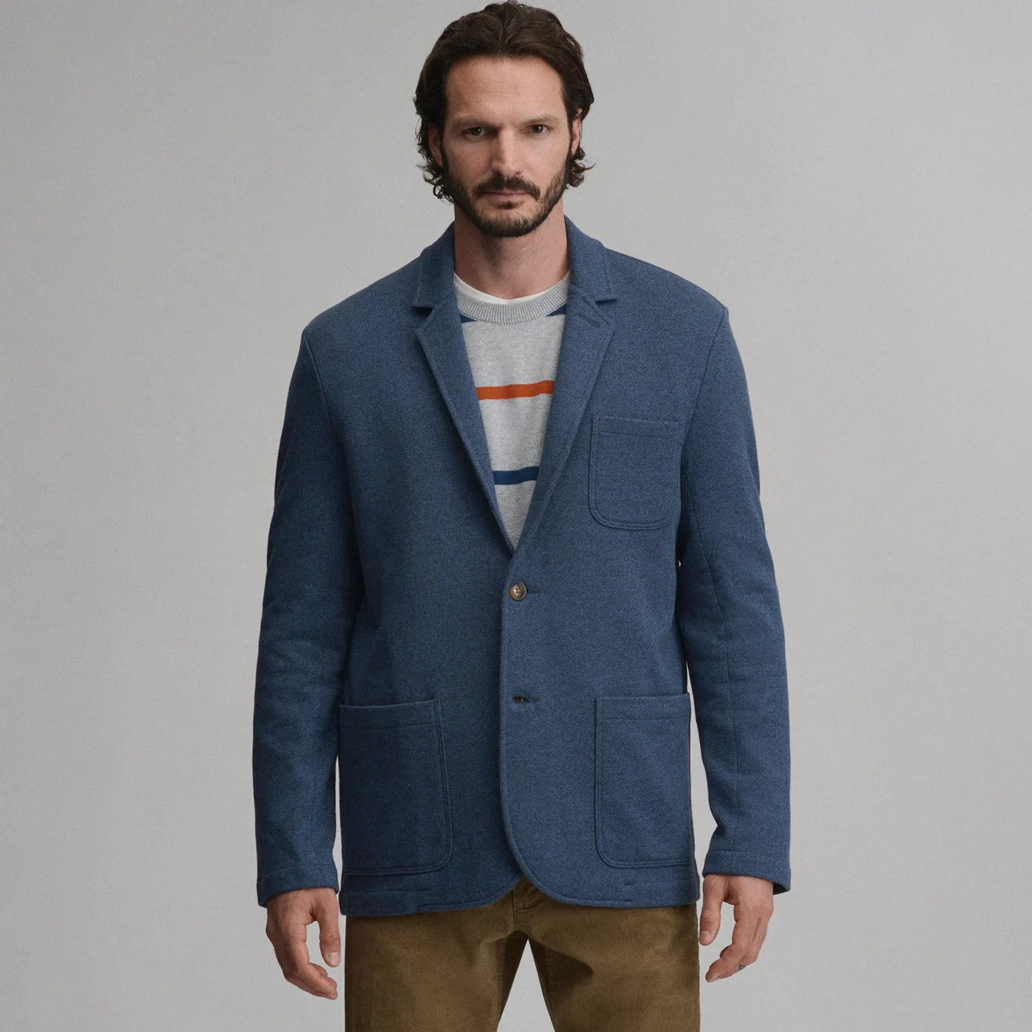 Eddie Bauer Knit Blazer sacou barbati gri calduros