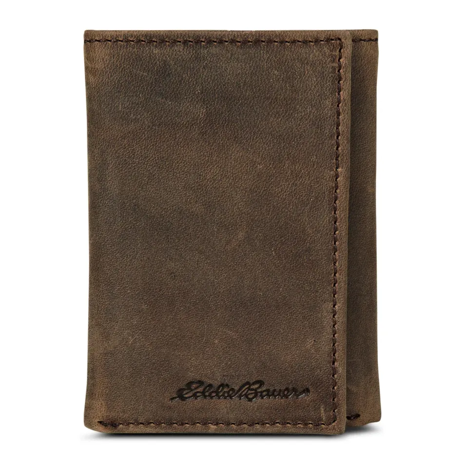 Eddie Bauer Trifold portofel piele Tan RFID