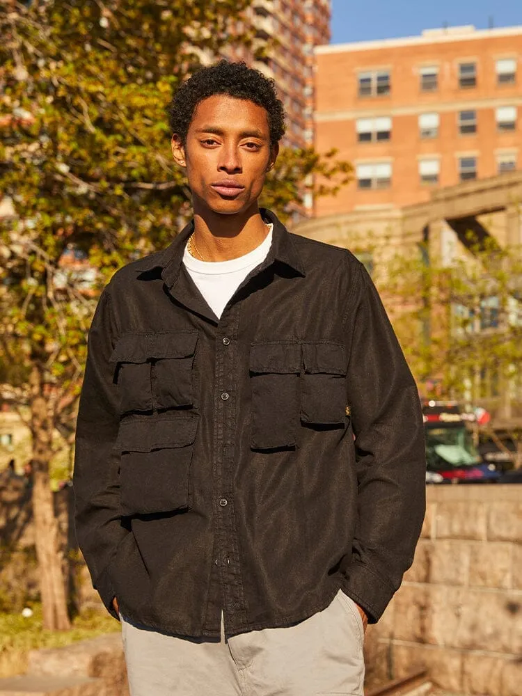 Alpha Industries Multi Pocket camasa neagra bumbac