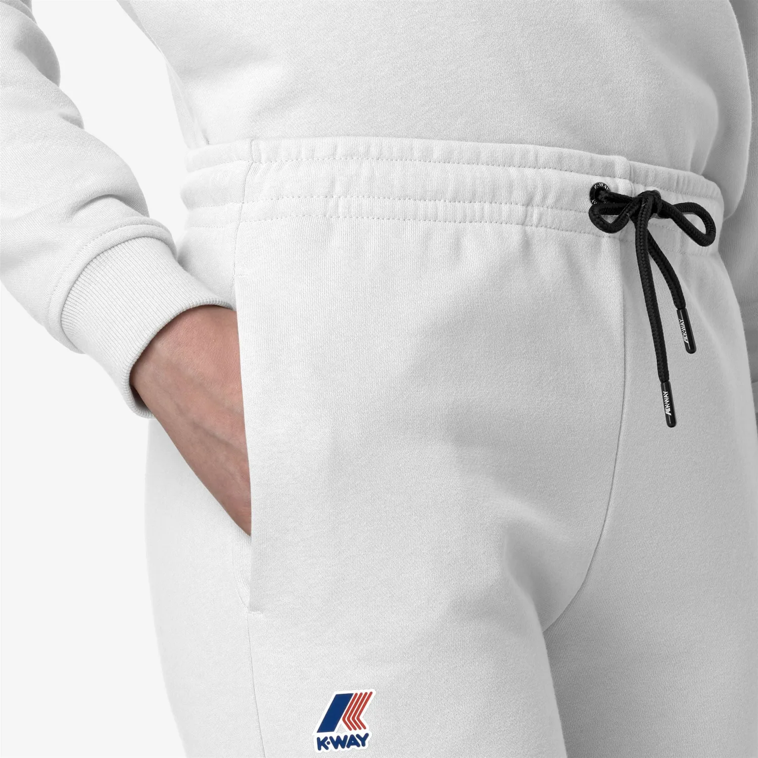 K-Way Bishop Poly Cotton pantaloni sport albi