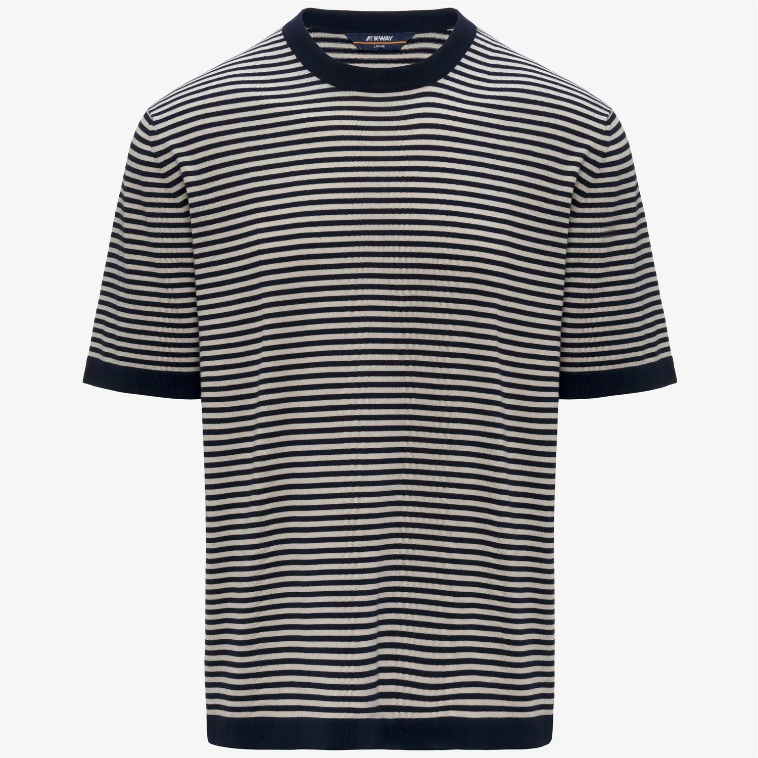 K-Way Combe Stripes pulover barbati Blue Depth bumbac