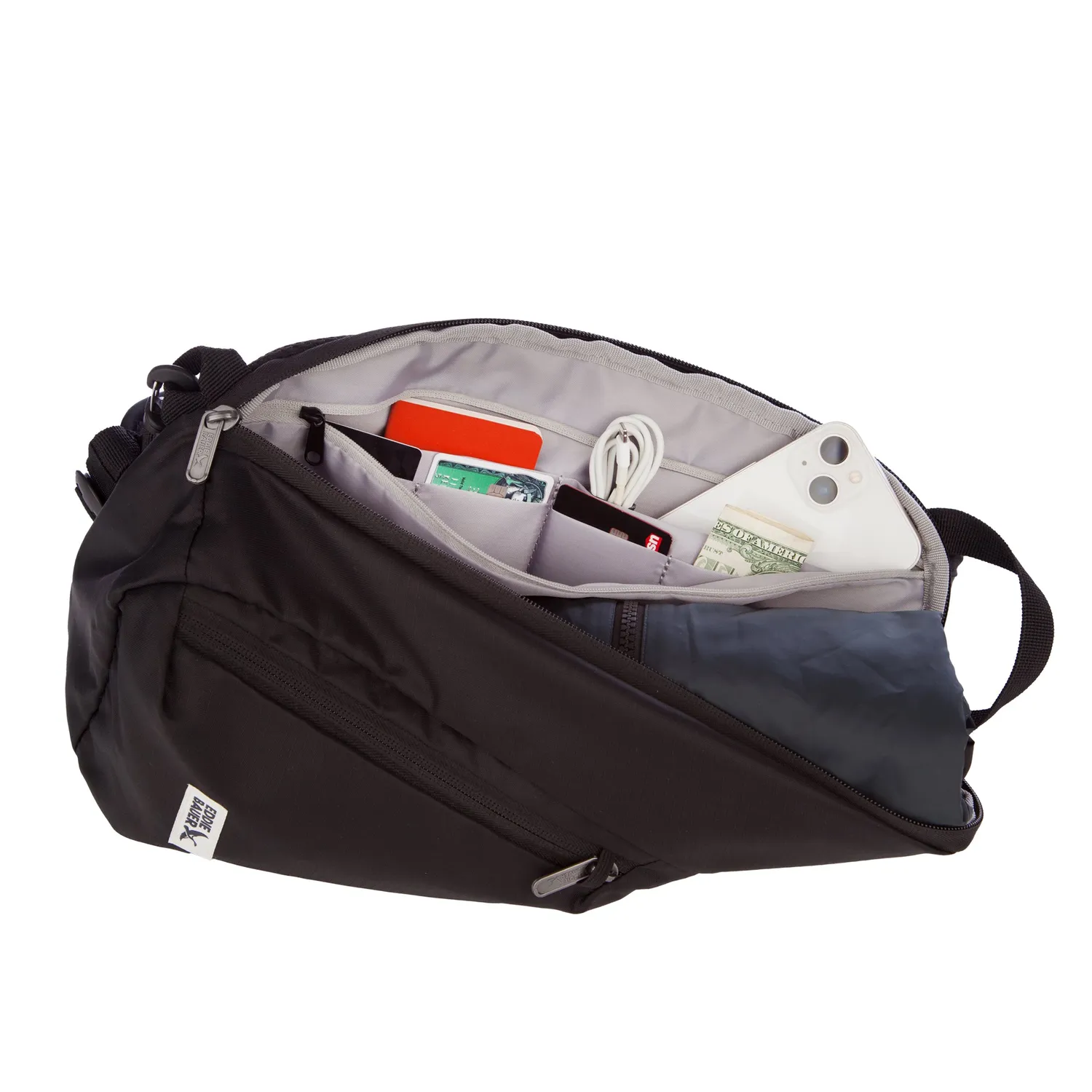 Eddie Bauer RFID-Blocking Travel Sling borseta negru anti-furt