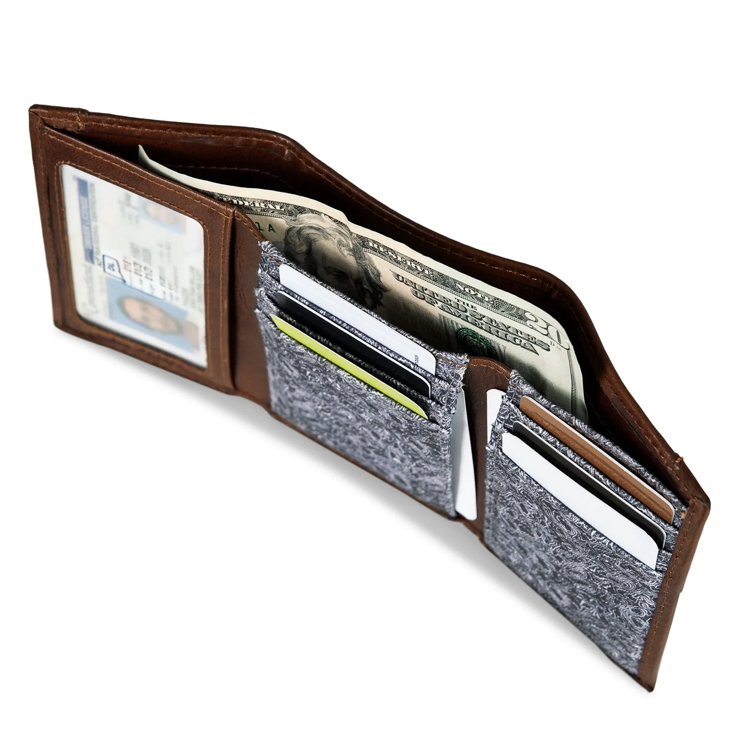 Portofel Eddie Bauer Pioneer Trifold gri RFID