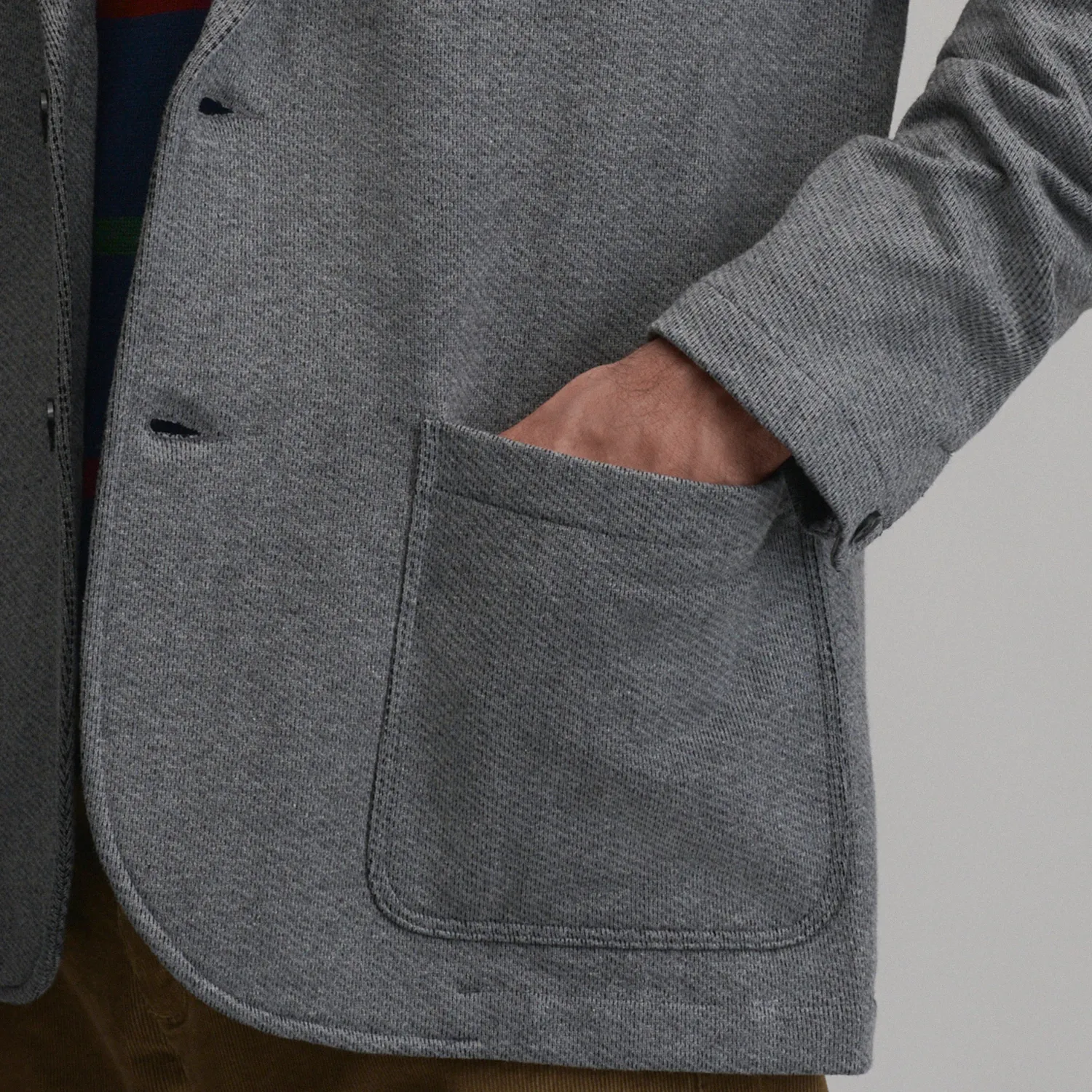 Eddie Bauer Knit Blazer sacou barbati gri calduros