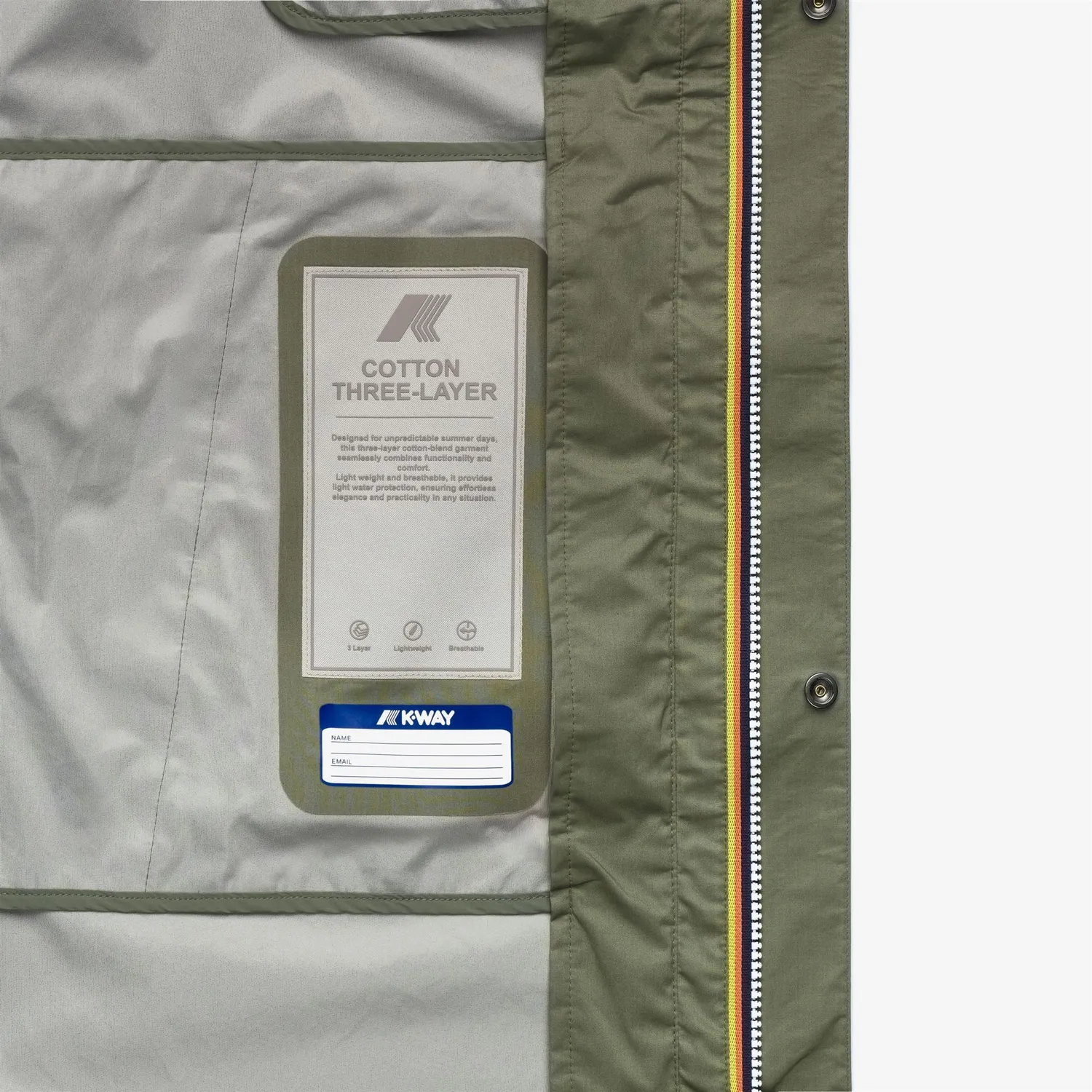 K-Way Tommy Cotton 3Layers geaca barbati verde 3/4