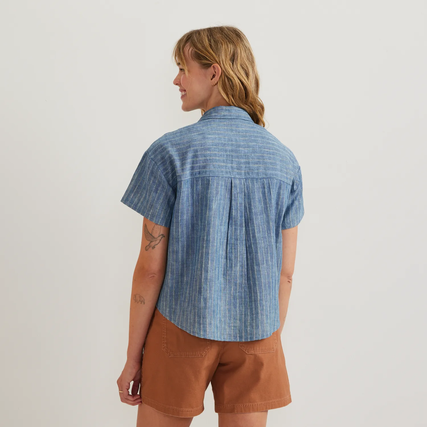 Eddie Bauer Destination Utility camasa dama Indigo cu dungi