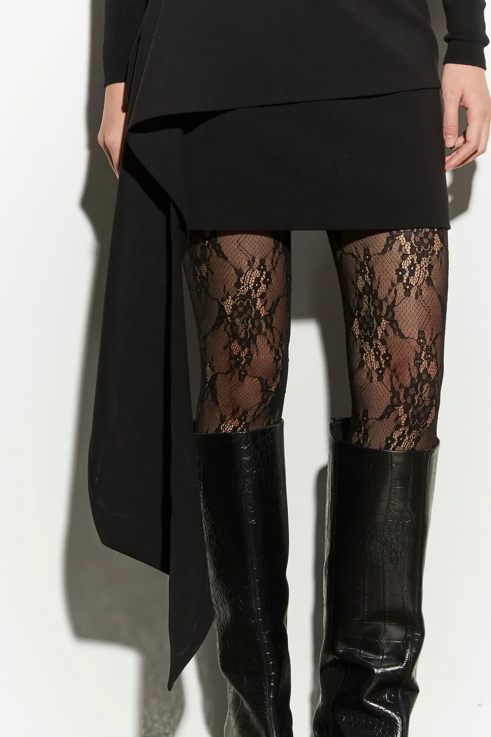 Isabelle Blanche fusta mini neagra cu panel