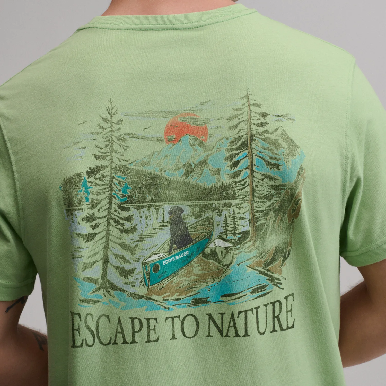 Eddie Bauer Escape To Nature tricou barbati verde